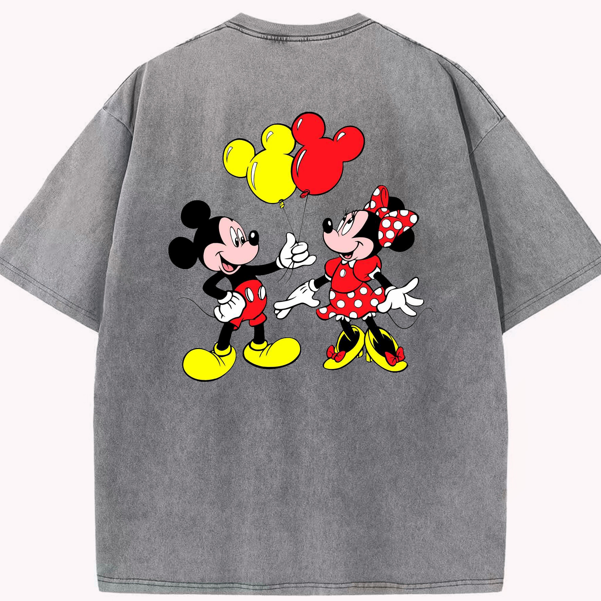 （画像用） ミッキーマウス Mickey Mouse 綿100% ヴィンテージ風 半袖Tシャツ（背面プリント）