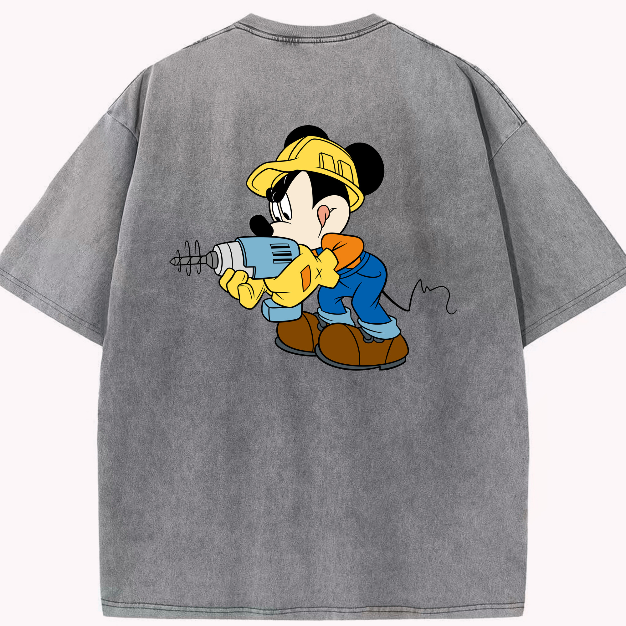 （画像用） ミッキーマウス Mickey Mouse 綿100% ヴィンテージ風 半袖Tシャツ（背面プリント）