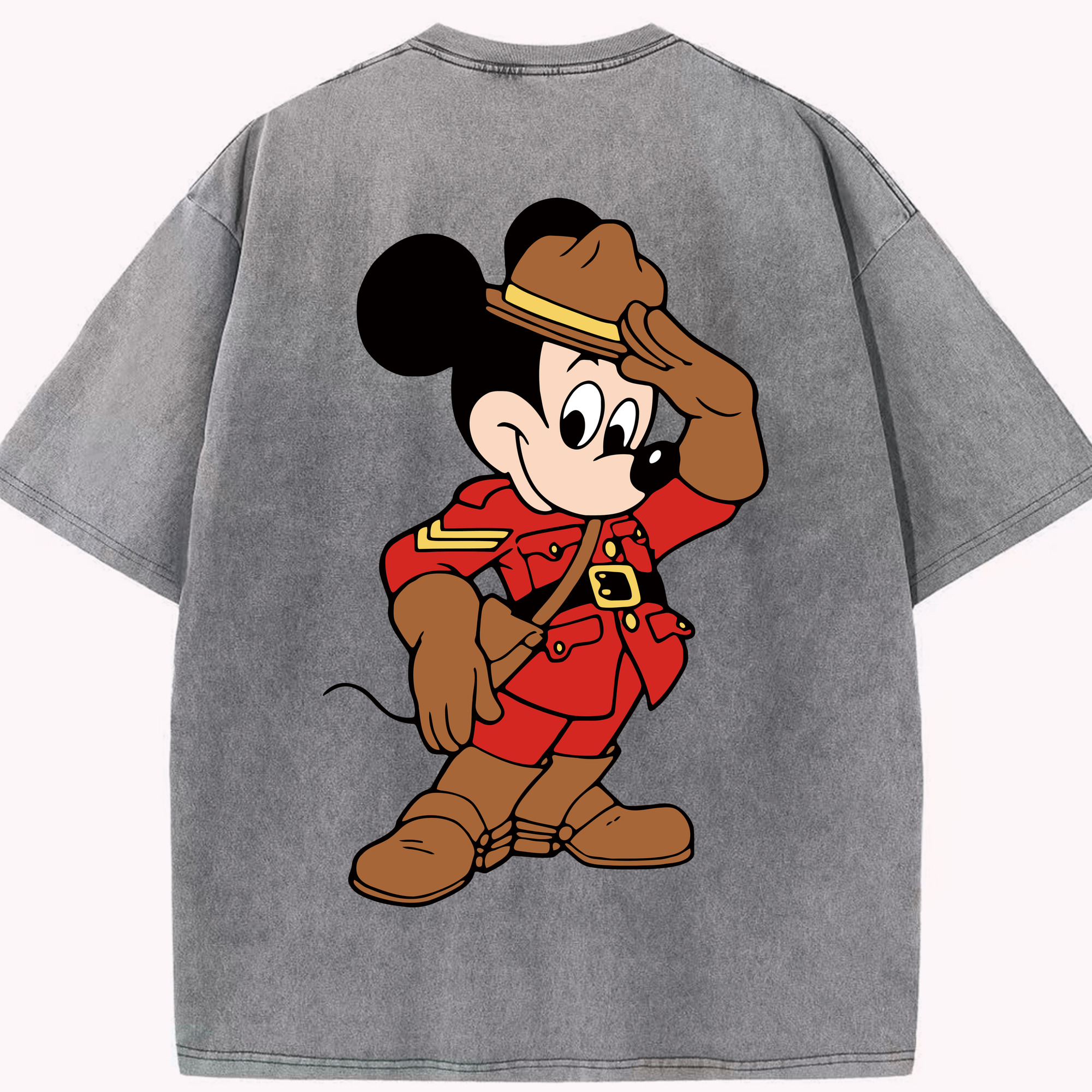 （画像用） ミッキーマウス Mickey Mouse 綿100% ヴィンテージ風 半袖Tシャツ（背面プリント）