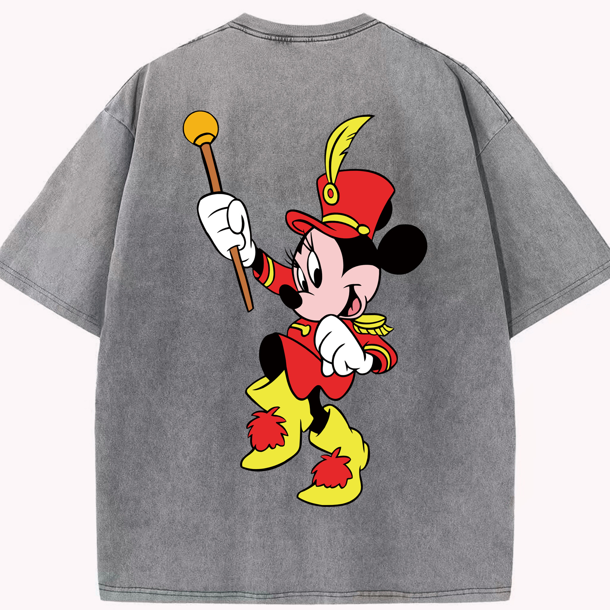 （画像用） ミッキーマウス Mickey Mouse 綿100% ヴィンテージ風 半袖Tシャツ（背面プリント）