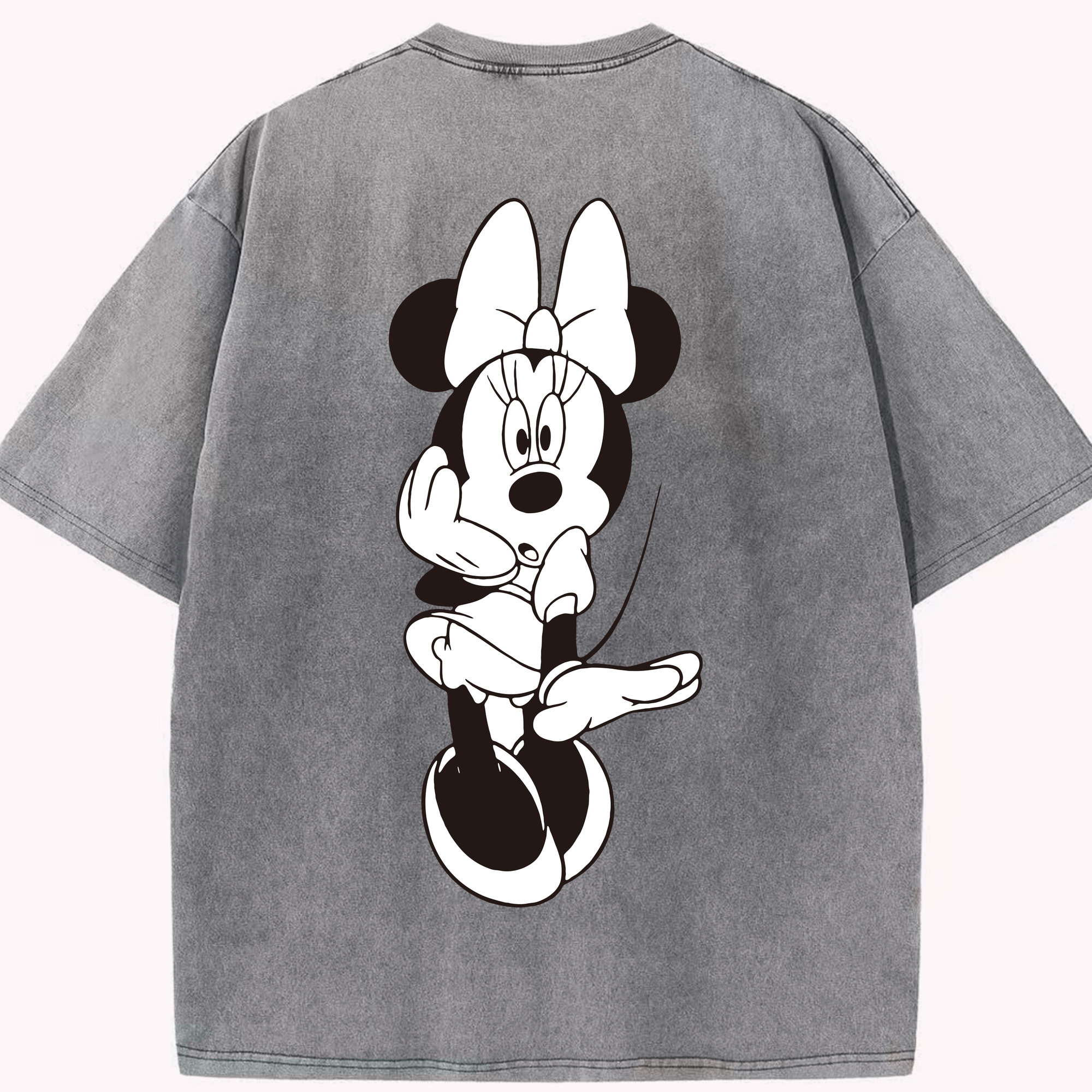（画像用） ミッキーマウス Mickey Mouse 綿100% ヴィンテージ風 半袖Tシャツ（背面プリント）