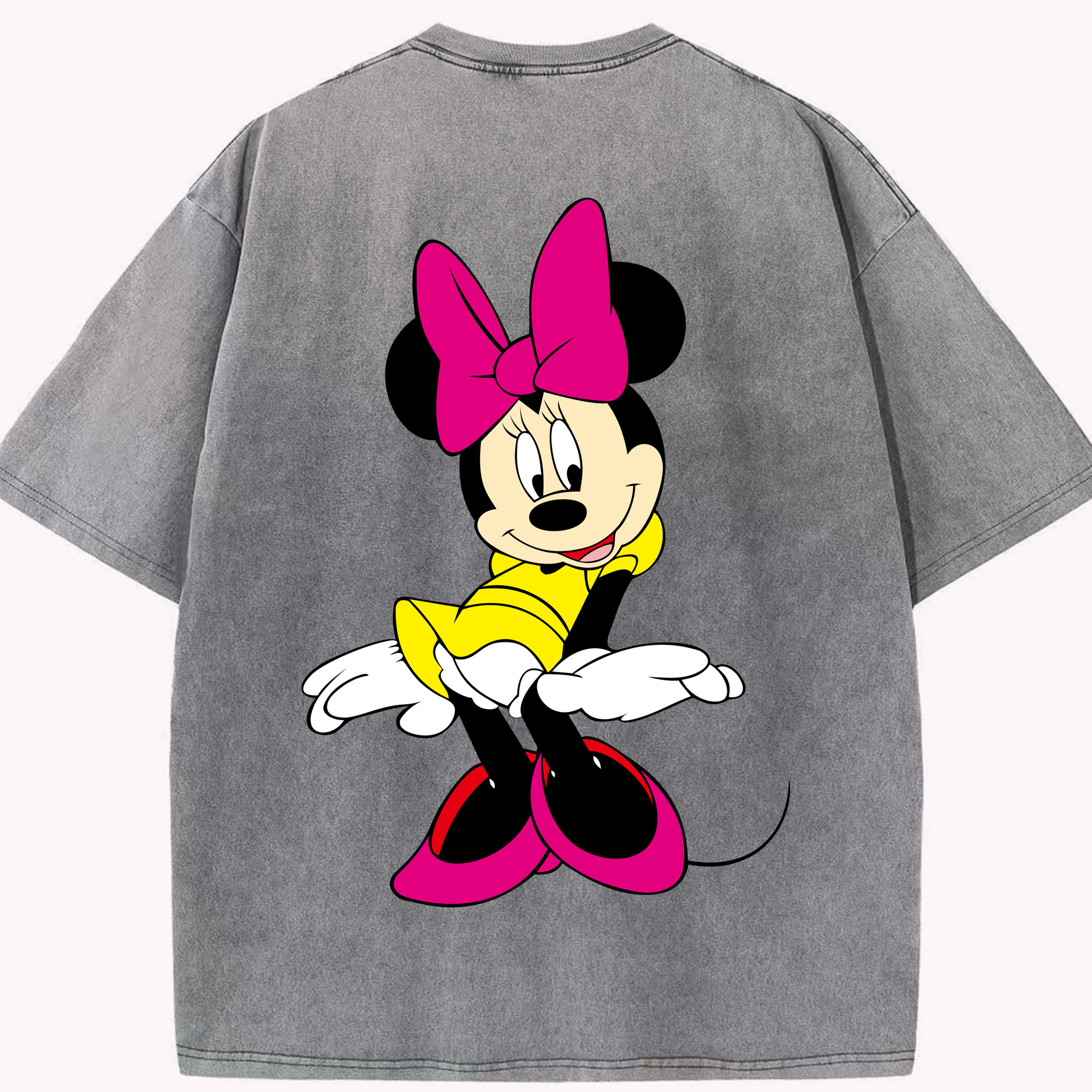 （画像用） ミッキーマウス Mickey Mouse 綿100% ヴィンテージ風 半袖Tシャツ（背面プリント）