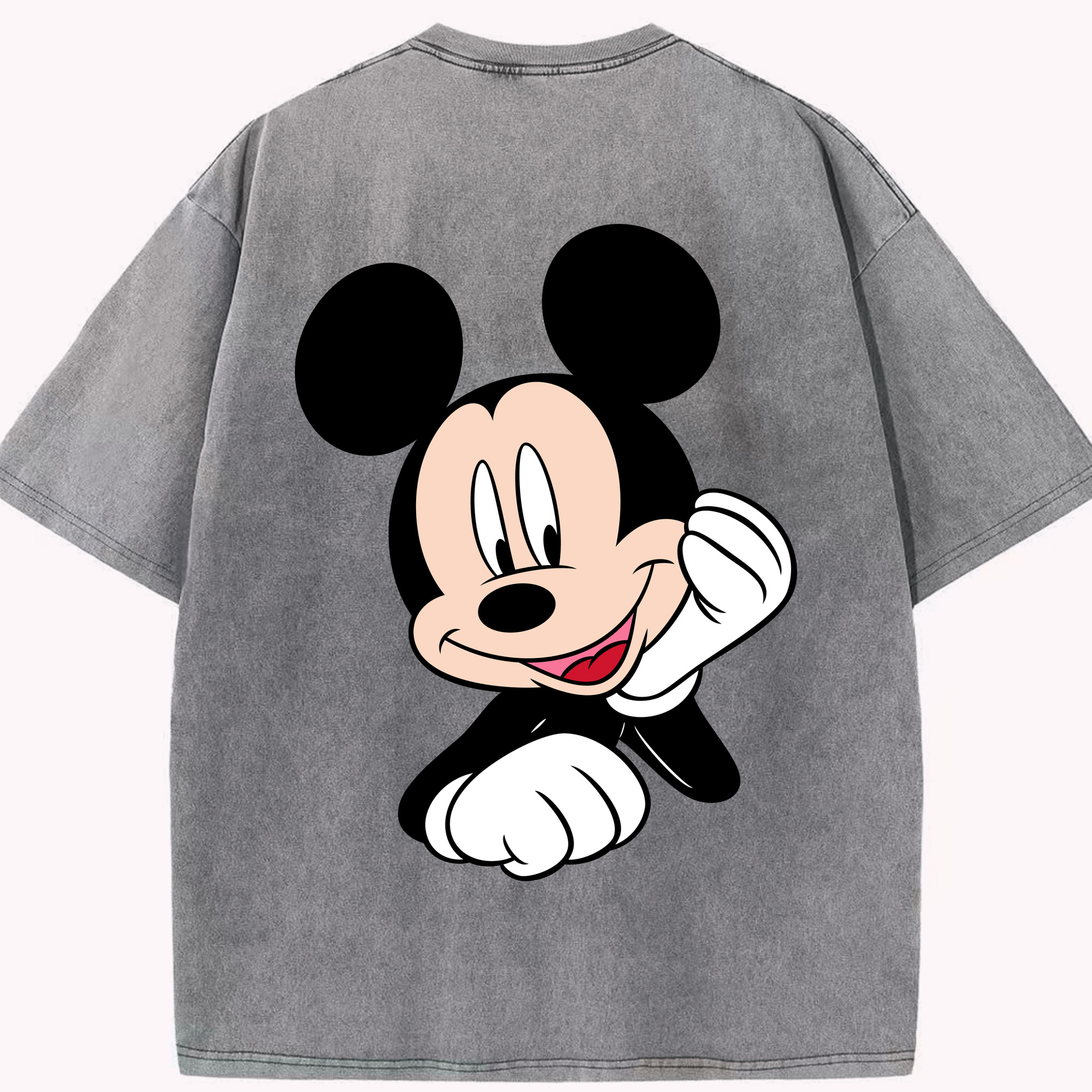 （画像用） ミッキーマウス Mickey Mouse 綿100% ヴィンテージ風 半袖Tシャツ（背面プリント）