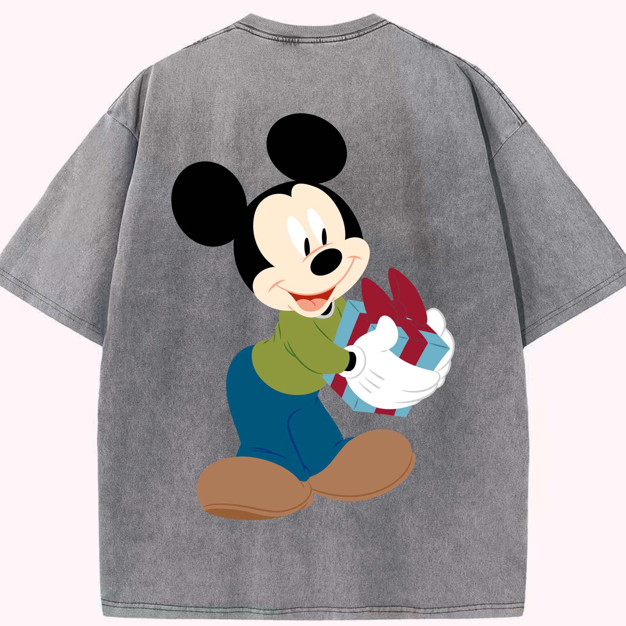 （画像用） ミッキーマウス Mickey Mouse 綿100% ヴィンテージ風 半袖Tシャツ（背面プリント）
