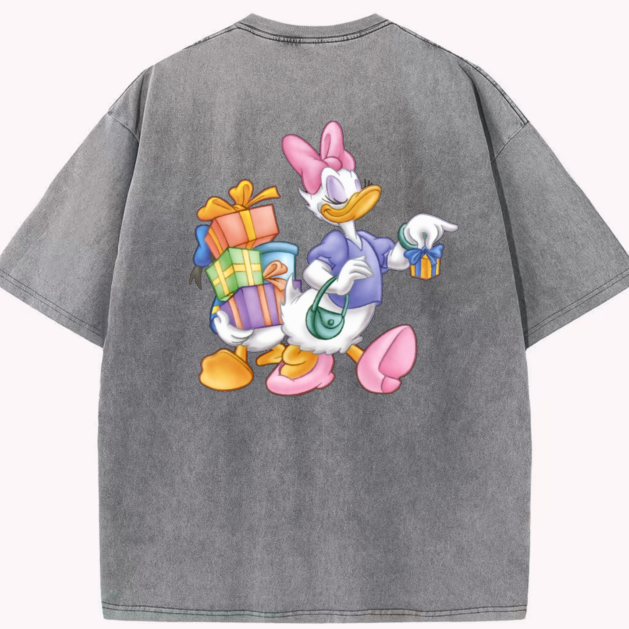 （画像用） ミッキーマウス Mickey Mouse 綿100% ヴィンテージ風 半袖Tシャツ（背面プリント）