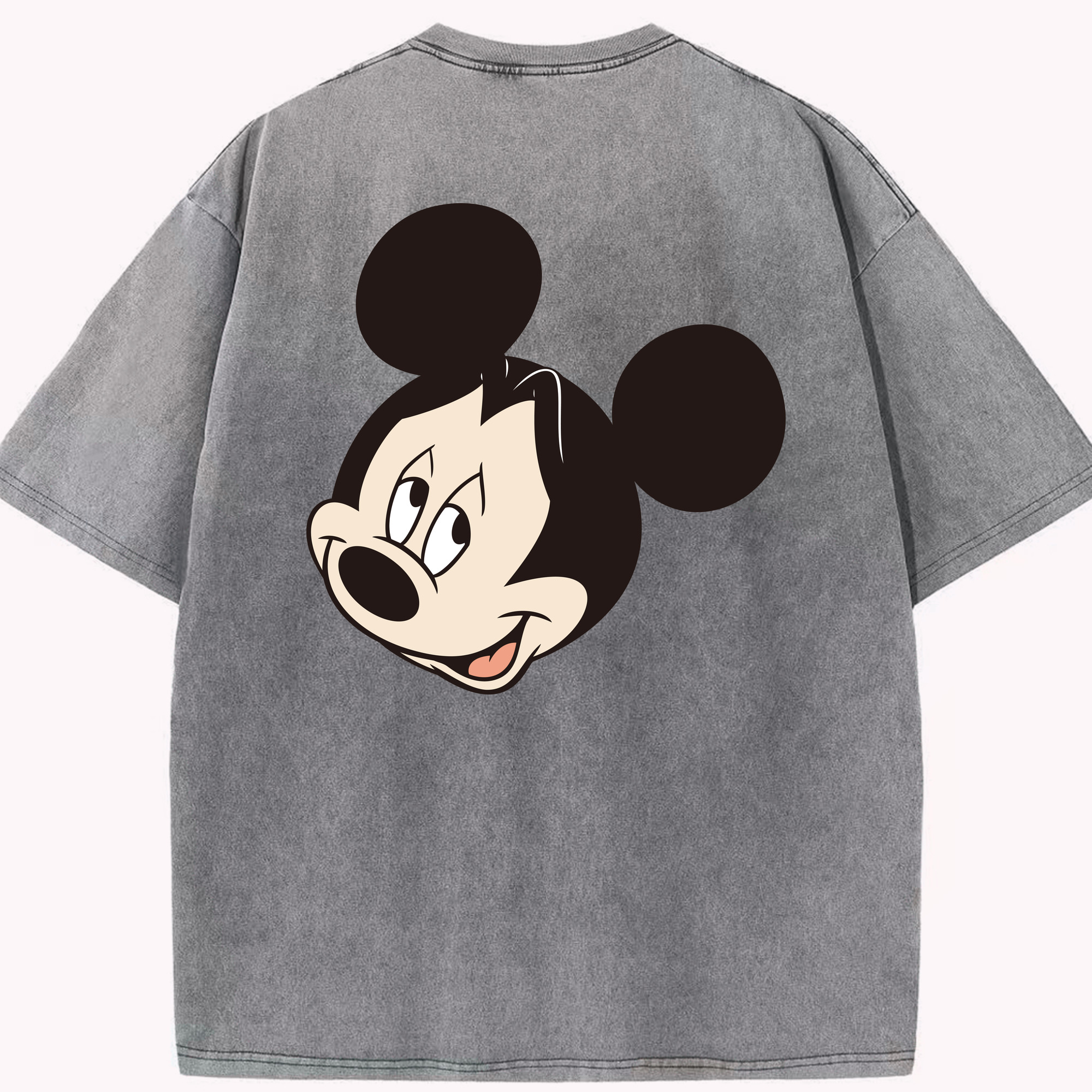 （画像用） ミッキーマウス Mickey Mouse 綿100% ヴィンテージ風 半袖Tシャツ（背面プリント）