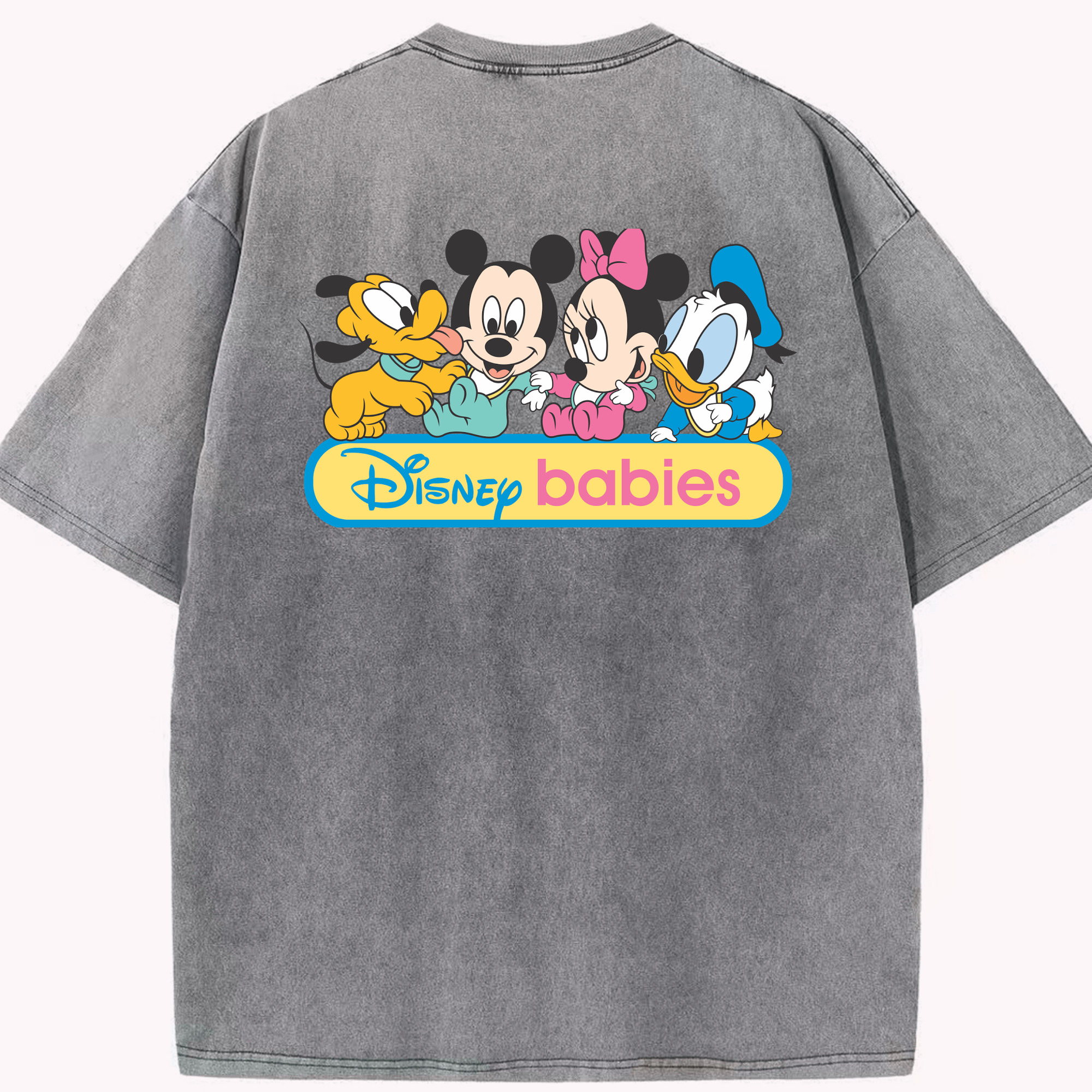 （画像用） ミッキーマウス Mickey Mouse 綿100% ヴィンテージ風 半袖Tシャツ（背面プリント）