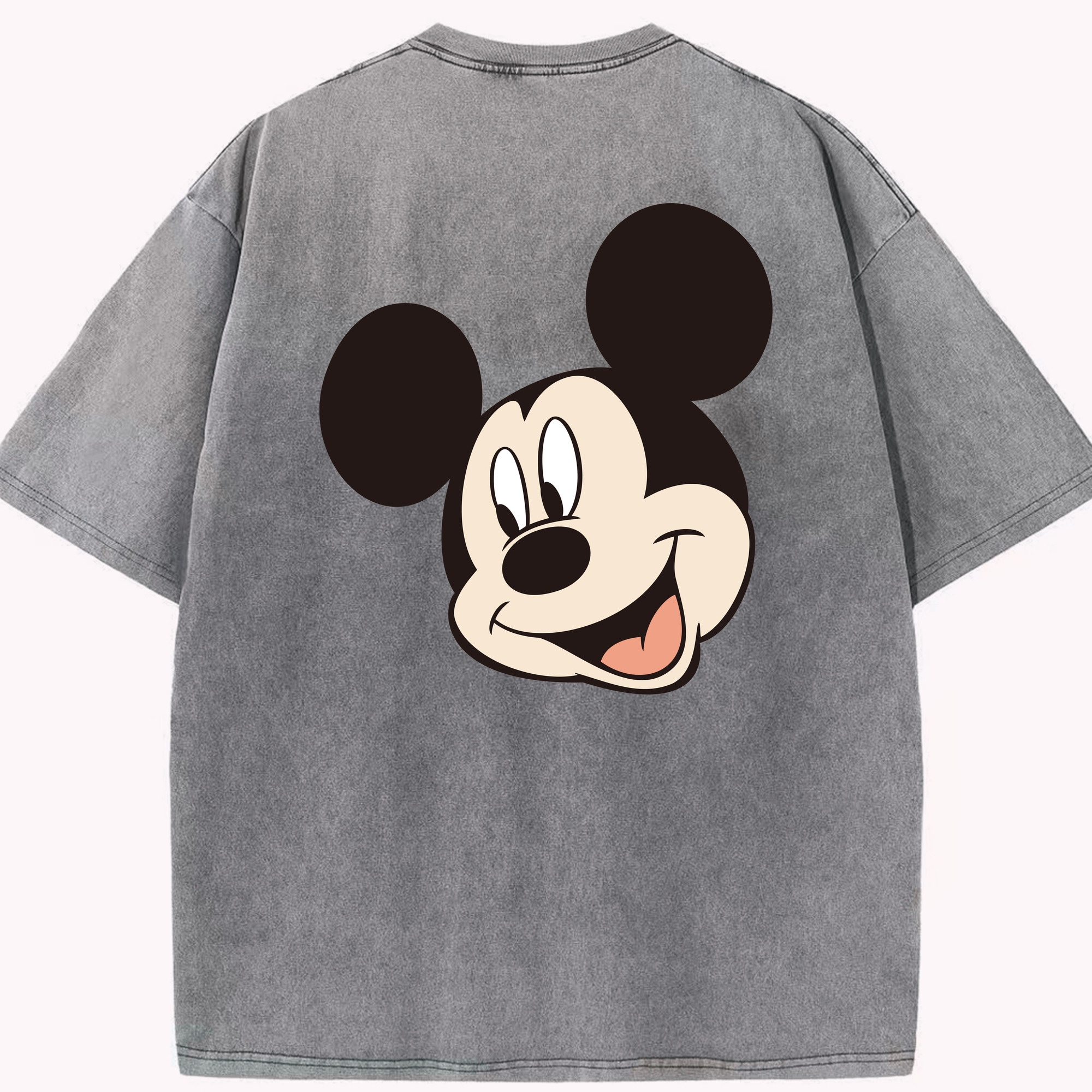 （画像用） ミッキーマウス Mickey Mouse 綿100% ヴィンテージ風 半袖Tシャツ（背面プリント）
