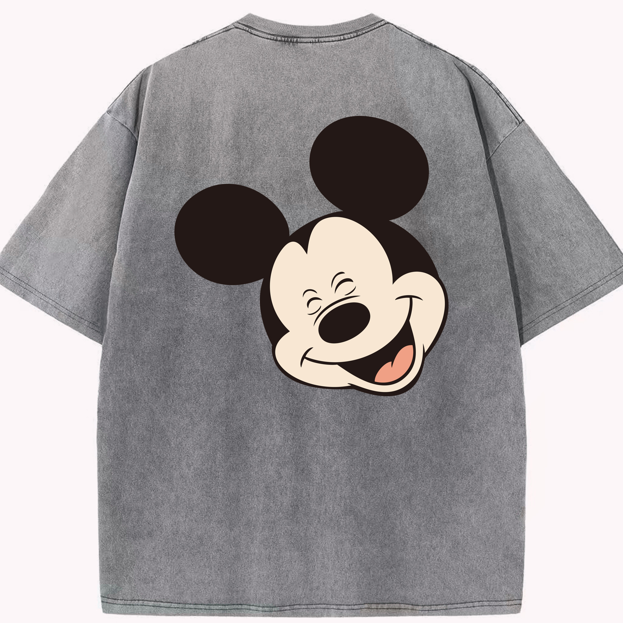 （画像用） ミッキーマウス Mickey Mouse 綿100% ヴィンテージ風 半袖Tシャツ（背面プリント）
