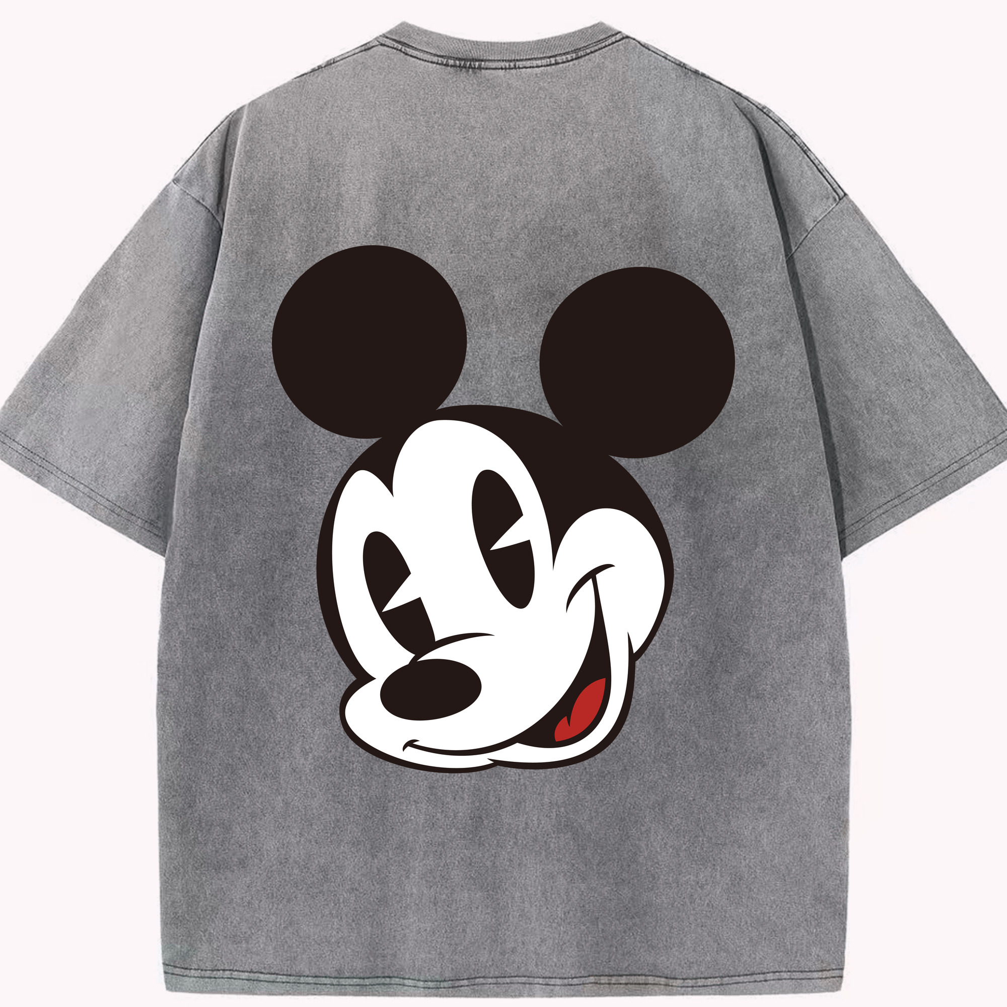 （画像用） ミッキーマウス Mickey Mouse 綿100% ヴィンテージ風 半袖Tシャツ（背面プリント）