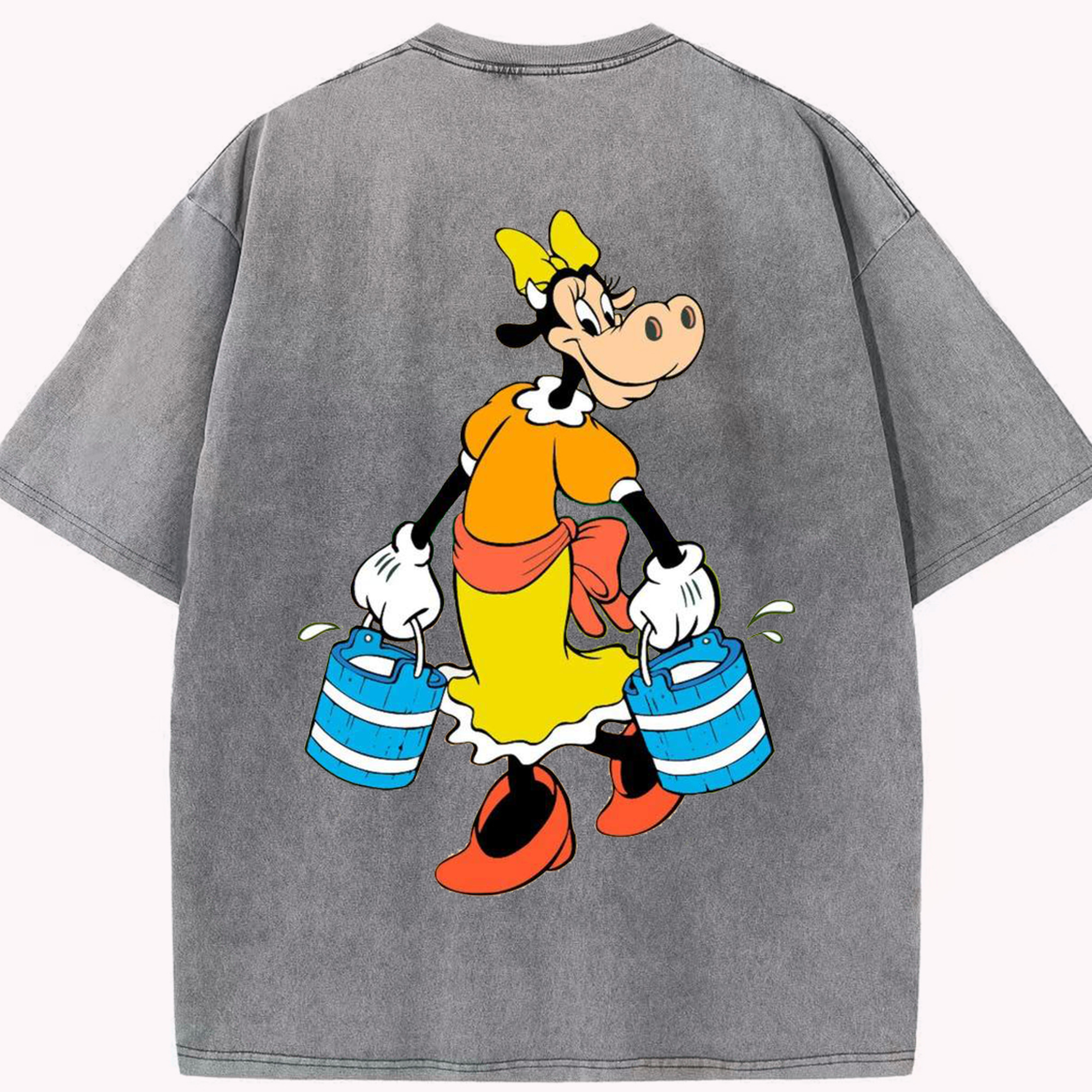 （画像用） ミッキーマウス Mickey Mouse 綿100% ヴィンテージ風 半袖Tシャツ（背面プリント）