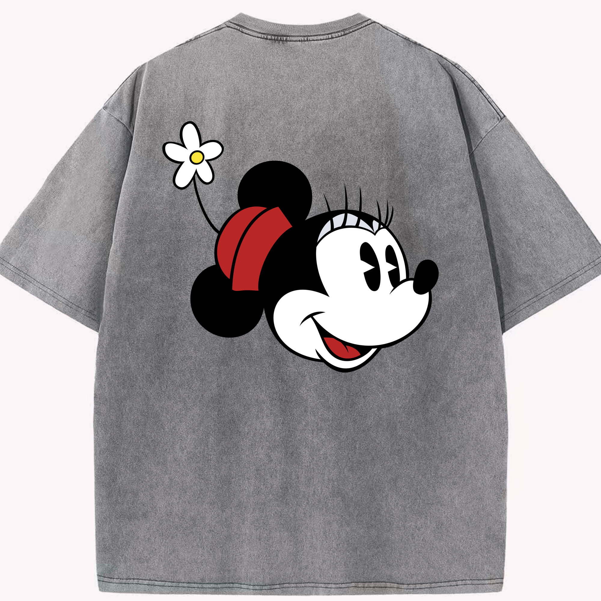 （画像用） ミッキーマウス Mickey Mouse 綿100% ヴィンテージ風 半袖Tシャツ（背面プリント）