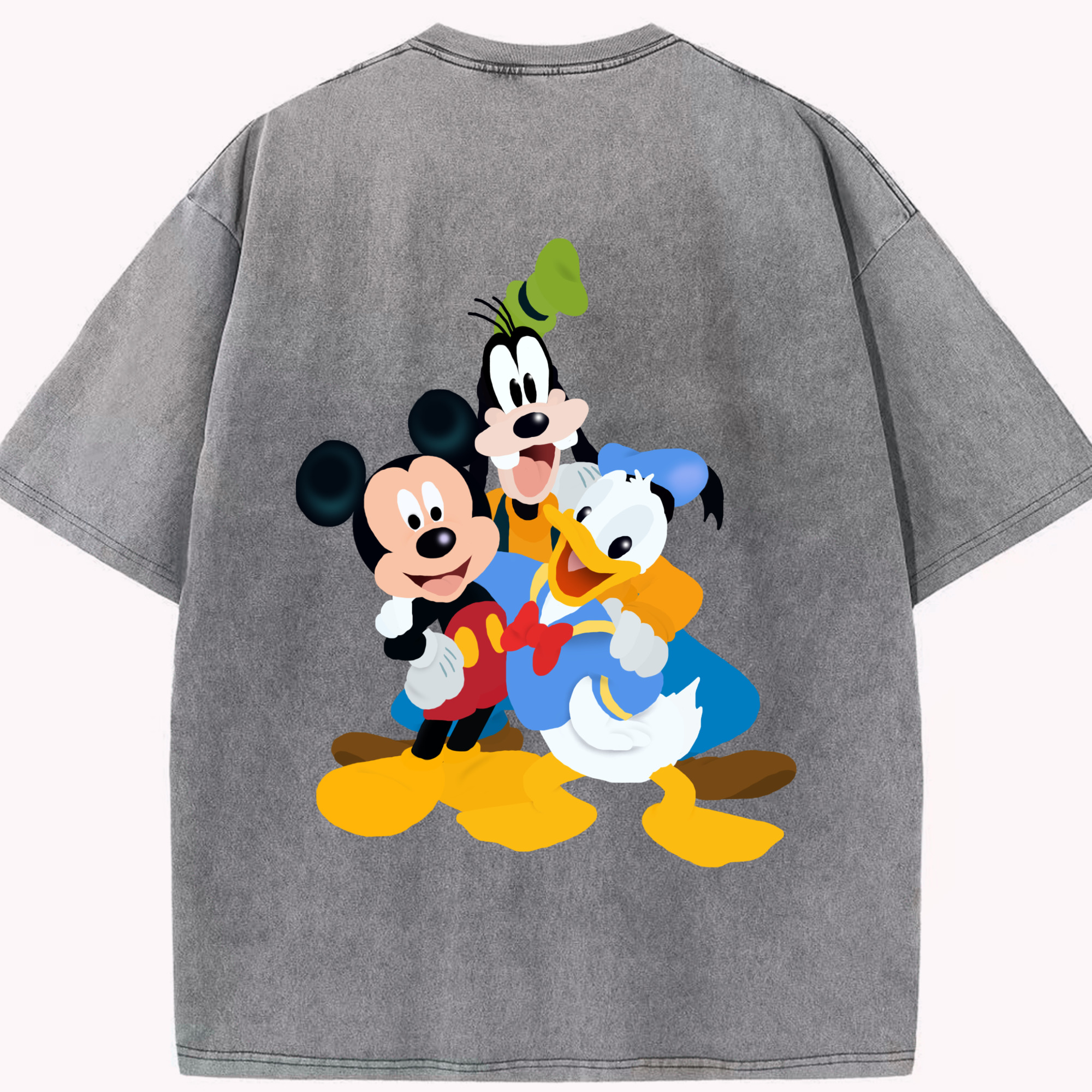 （画像用） ミッキーマウス Mickey Mouse 綿100% ヴィンテージ風 半袖Tシャツ（背面プリント）