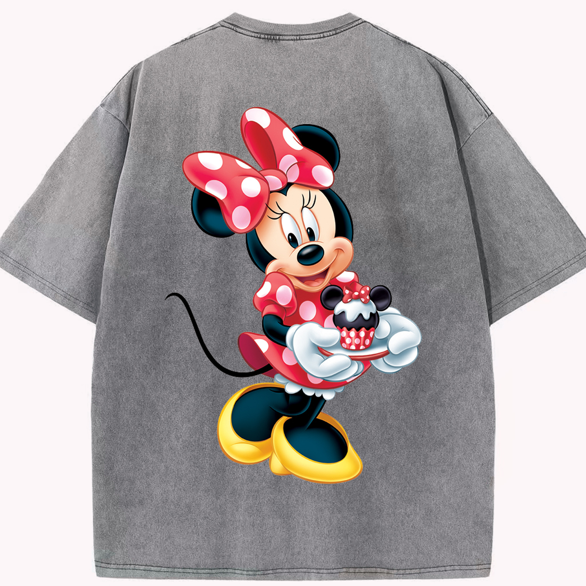 （画像用） ミッキーマウス Mickey Mouse 綿100% ヴィンテージ風 半袖Tシャツ（背面プリント）