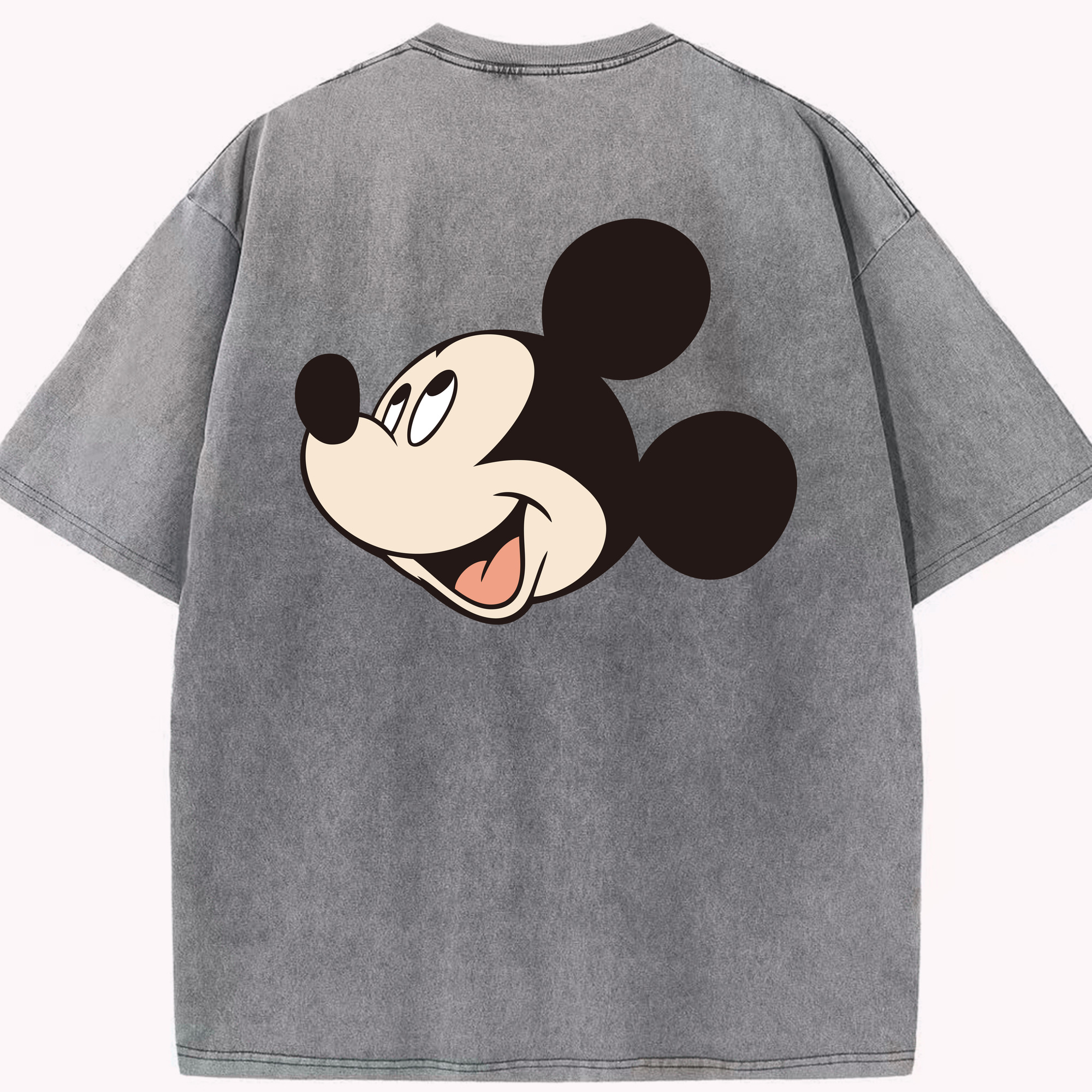 （画像用） ミッキーマウス Mickey Mouse 綿100% ヴィンテージ風 半袖Tシャツ（背面プリント）
