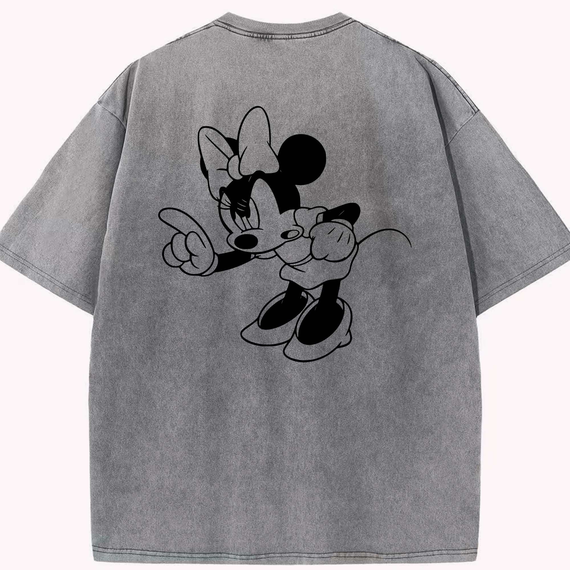 （画像用） ミッキーマウス Mickey Mouse 綿100% ヴィンテージ風 半袖Tシャツ（背面プリント）