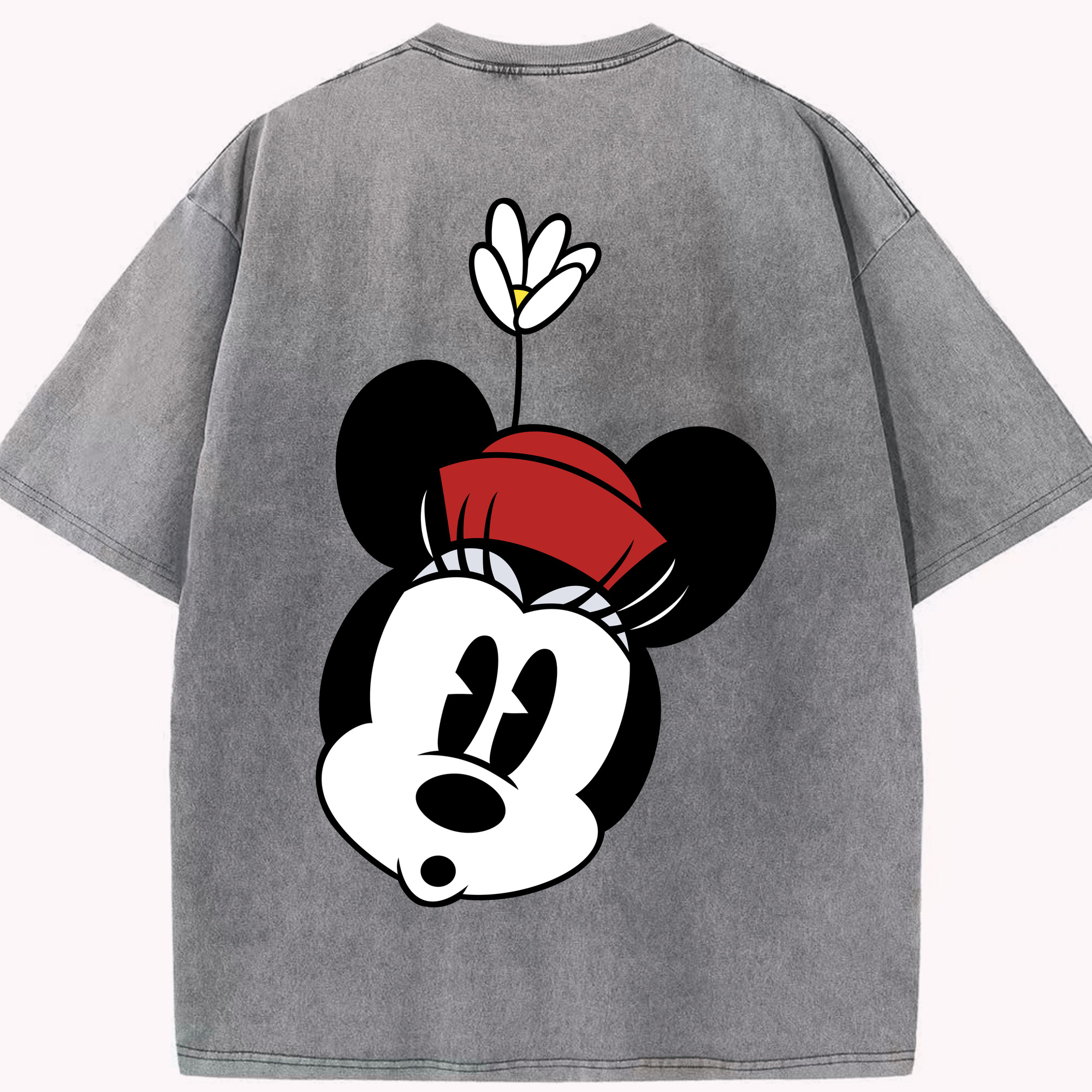 （画像用） ミッキーマウス Mickey Mouse 綿100% ヴィンテージ風 半袖Tシャツ（背面プリント）