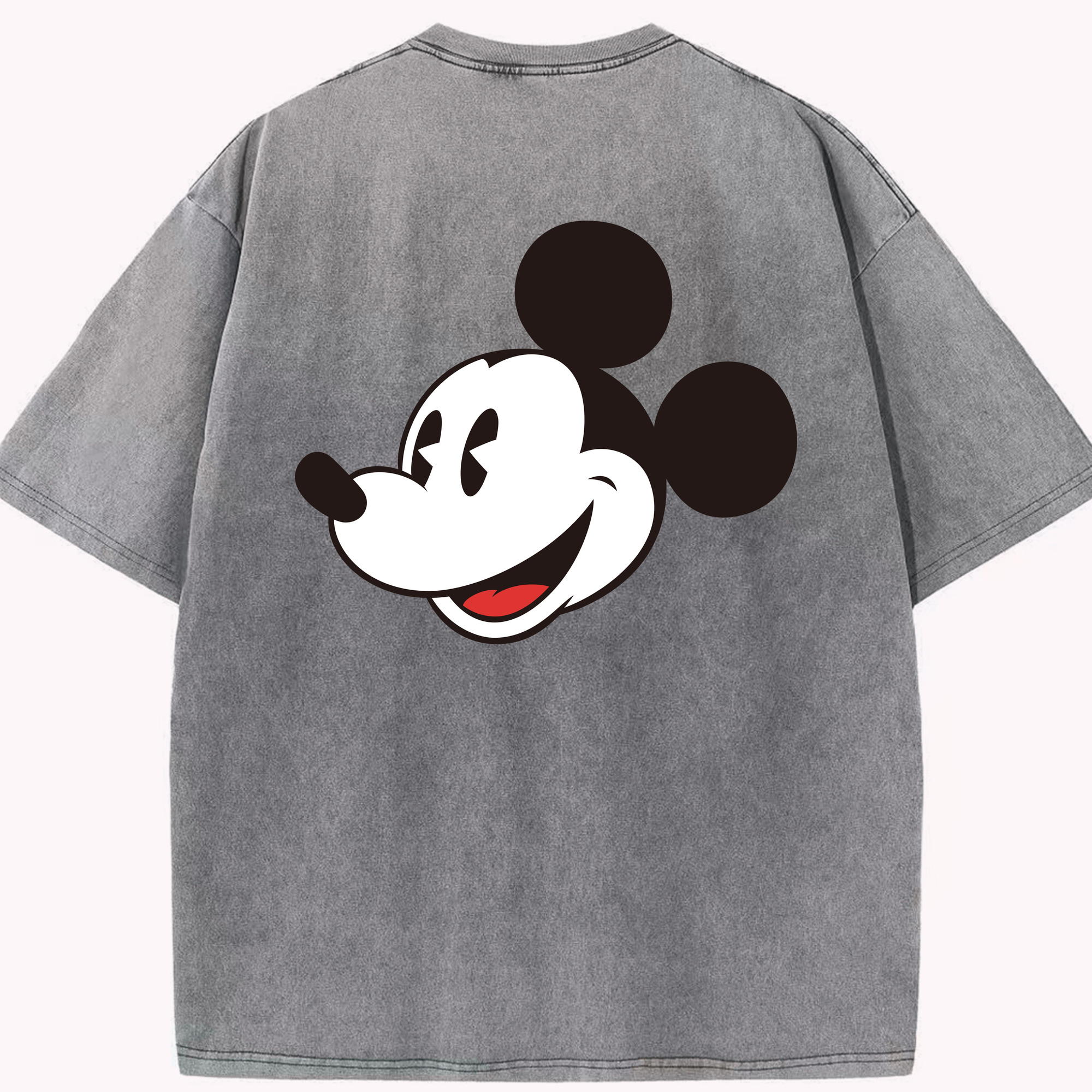 （画像用） ミッキーマウス Mickey Mouse 綿100% ヴィンテージ風 半袖Tシャツ（背面プリント）