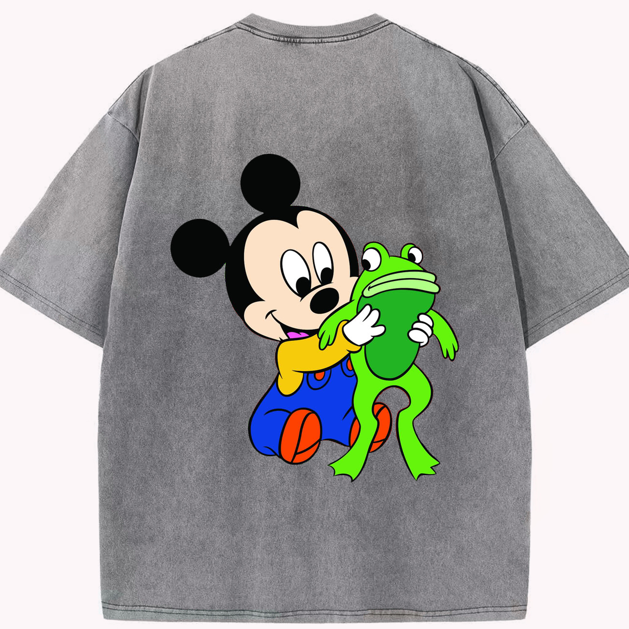 （画像用） ミッキーマウス Mickey Mouse 綿100% ヴィンテージ風 半袖Tシャツ（背面プリント）