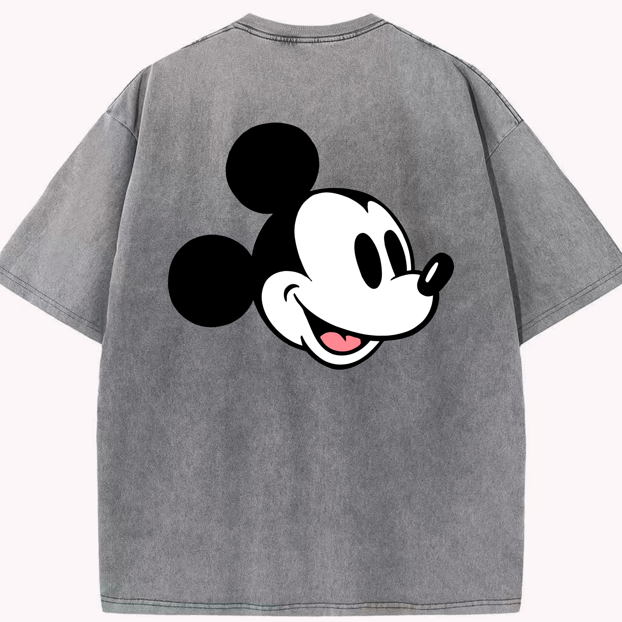 （画像用） ミッキーマウス Mickey Mouse 綿100% ヴィンテージ風 半袖Tシャツ（背面プリント）