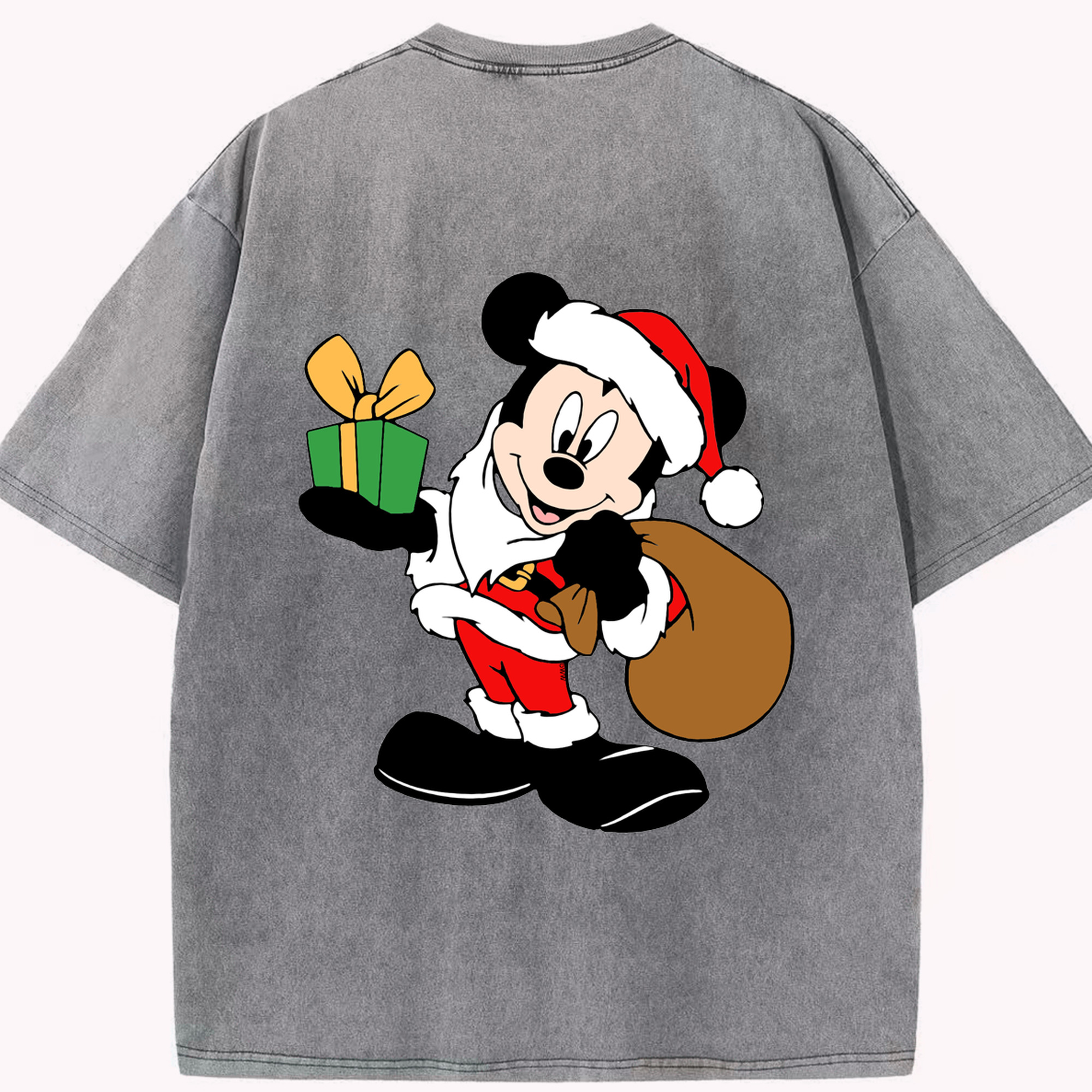 （画像用） ミッキーマウス Mickey Mouse 綿100% ヴィンテージ風 半袖Tシャツ（背面プリント）