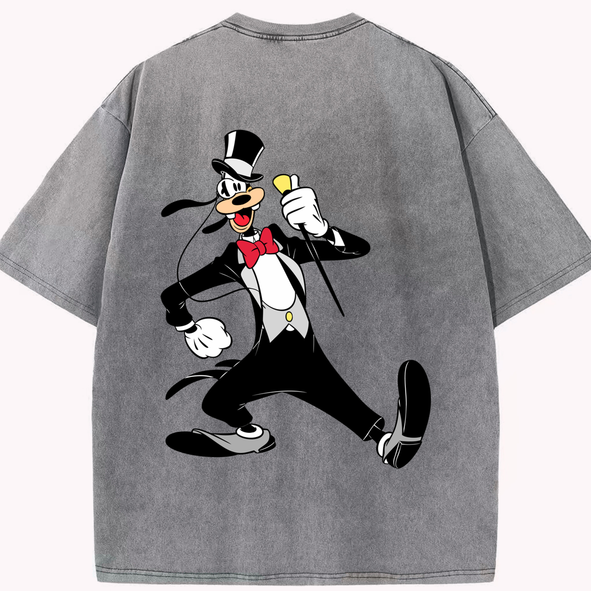 （画像用） ミッキーマウス Mickey Mouse 綿100% ヴィンテージ風 半袖Tシャツ（背面プリント）