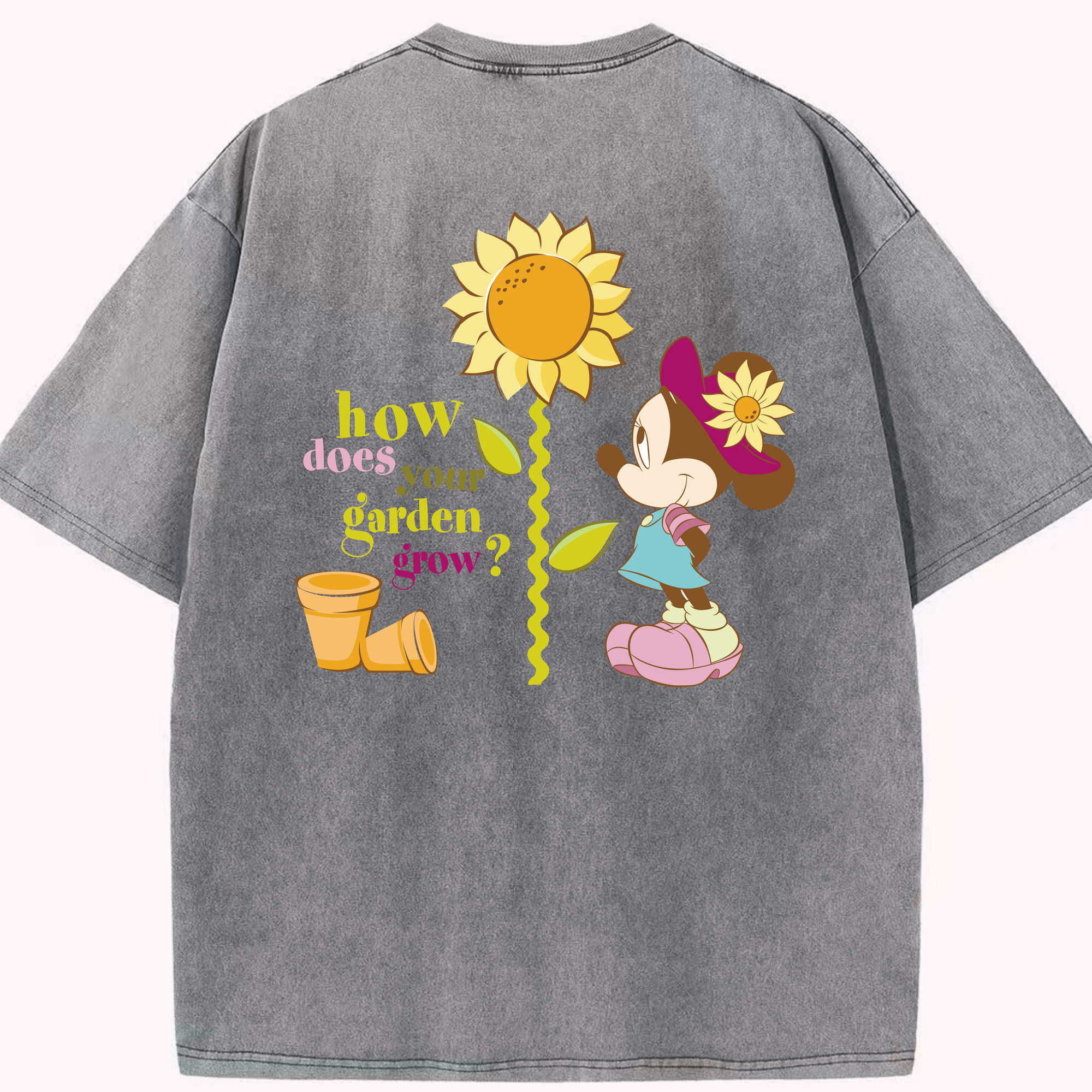 （画像用） ミッキーマウス Mickey Mouse 綿100% ヴィンテージ風 半袖Tシャツ（背面プリント）