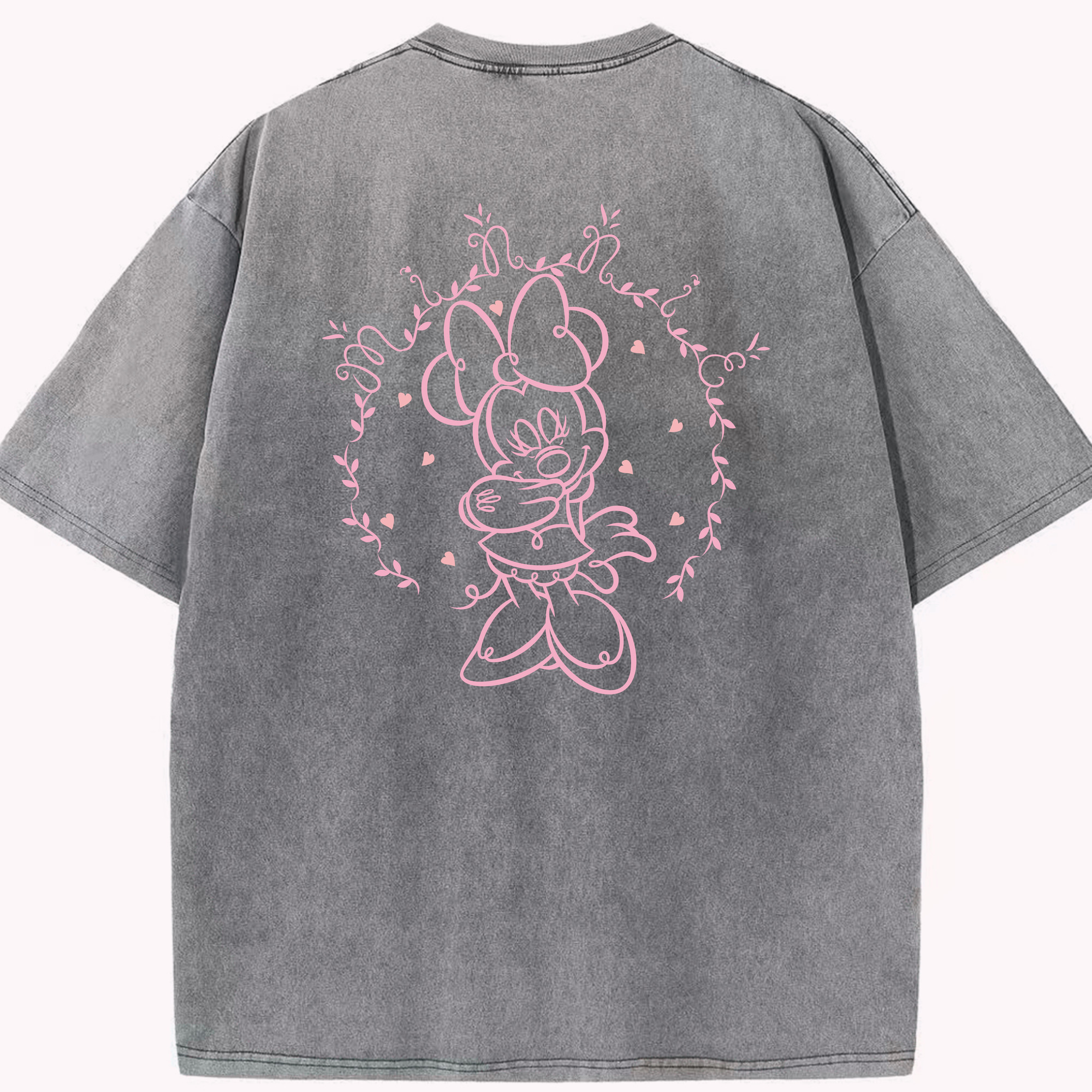 （画像用） ミッキーマウス Mickey Mouse 綿100% ヴィンテージ風 半袖Tシャツ（背面プリント）