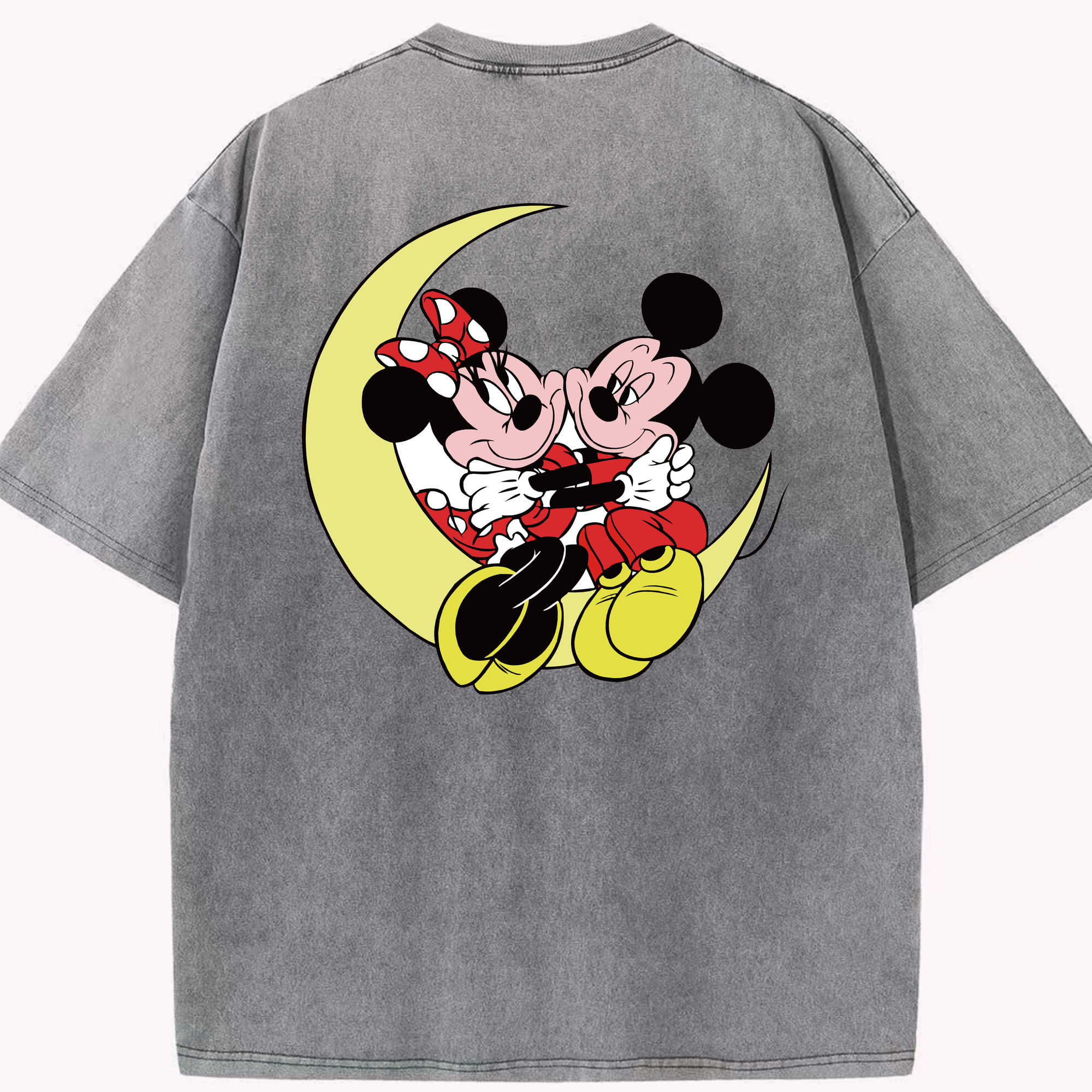 （画像用） ミッキーマウス Mickey Mouse 綿100% ヴィンテージ風 半袖Tシャツ（背面プリント）