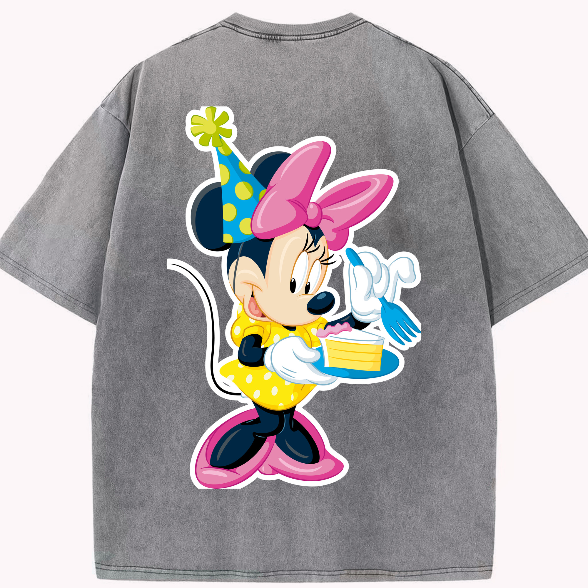 （画像用） ミッキーマウス Mickey Mouse 綿100% ヴィンテージ風 半袖Tシャツ（背面プリント）