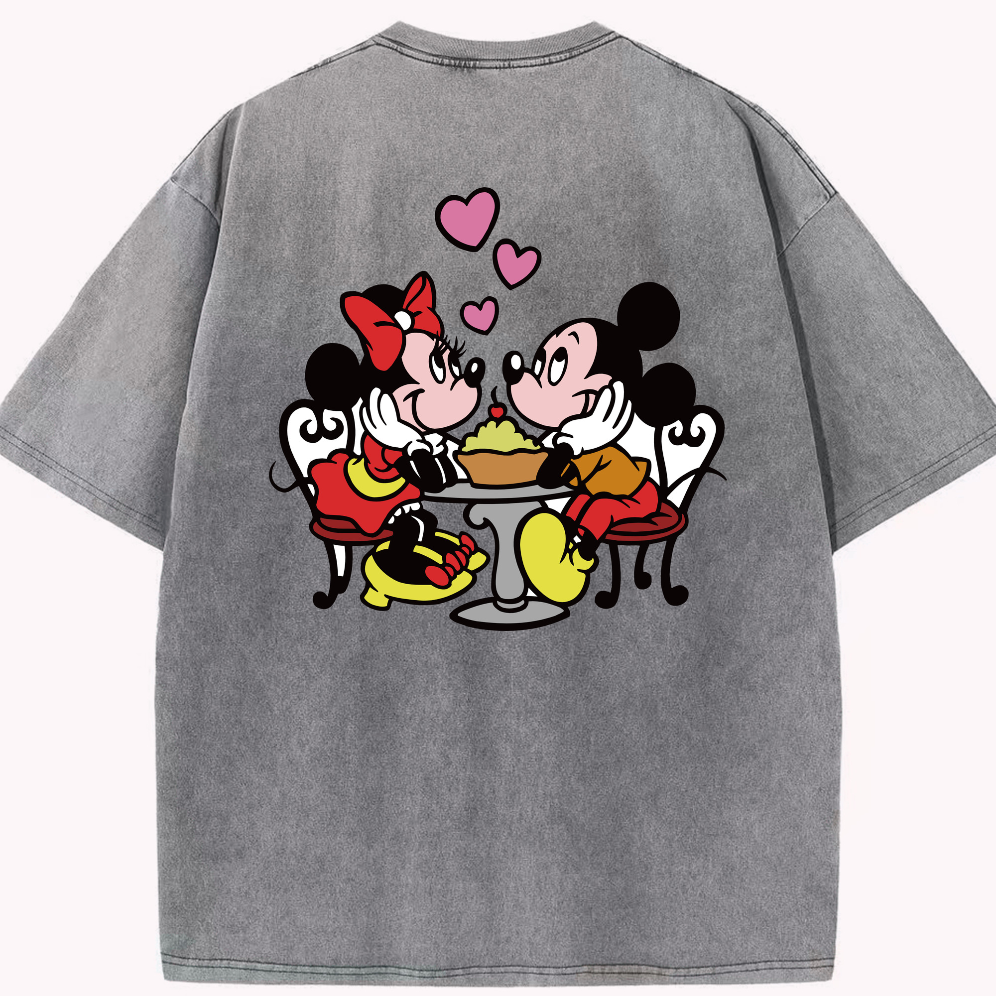 （画像用） ミッキーマウス Mickey Mouse 綿100% ヴィンテージ風 半袖Tシャツ（背面プリント）