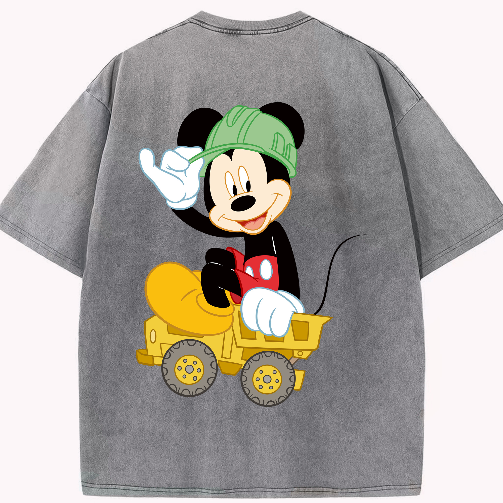 （画像用） ミッキーマウス Mickey Mouse 綿100% ヴィンテージ風 半袖Tシャツ（背面プリント）