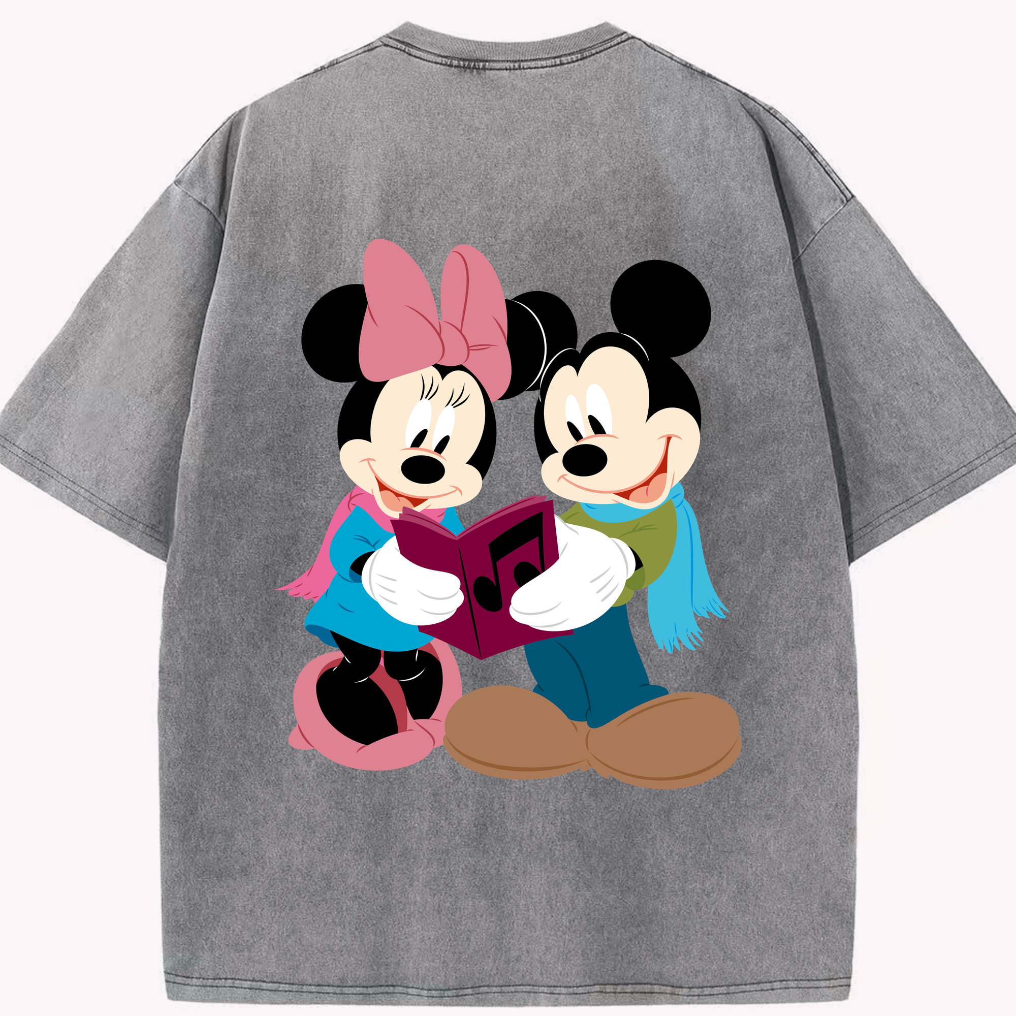 （画像用） ミッキーマウス Mickey Mouse 綿100% ヴィンテージ風 半袖Tシャツ（背面プリント）