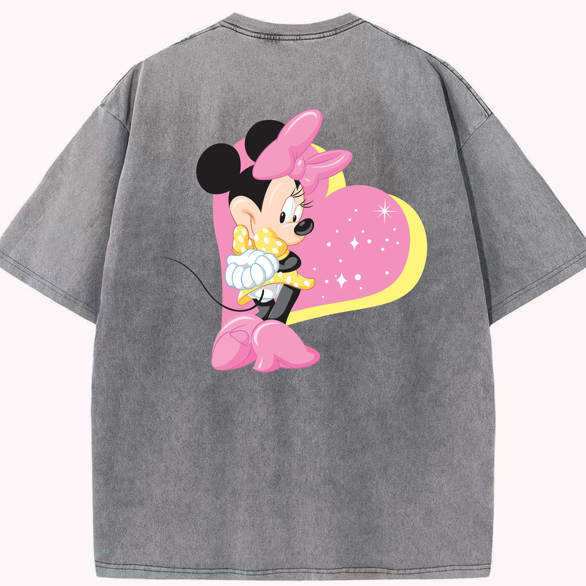 （画像用） ミッキーマウス Mickey Mouse 綿100% ヴィンテージ風 半袖Tシャツ（背面プリント）