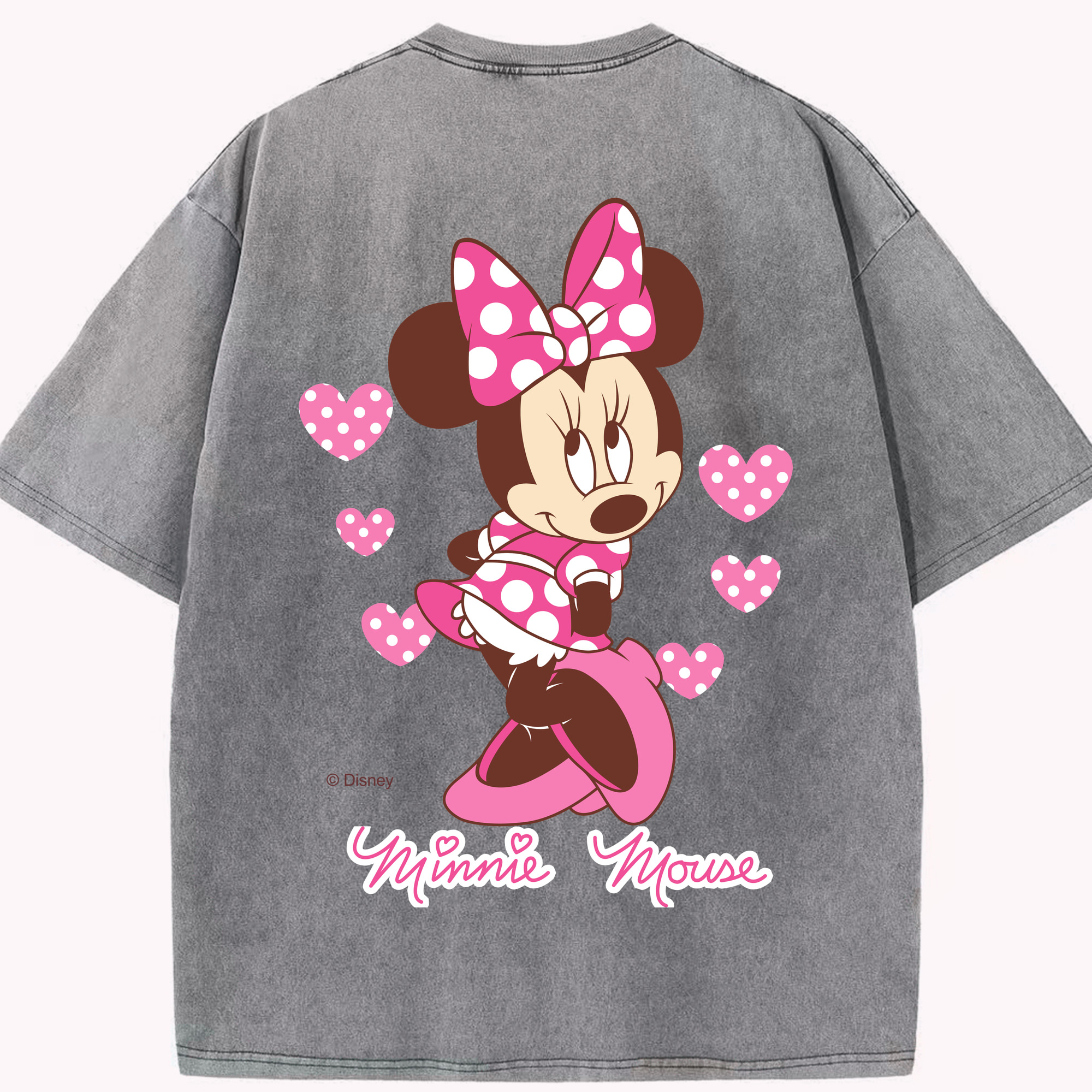 （画像用） ミッキーマウス Mickey Mouse 綿100% ヴィンテージ風 半袖Tシャツ（背面プリント）