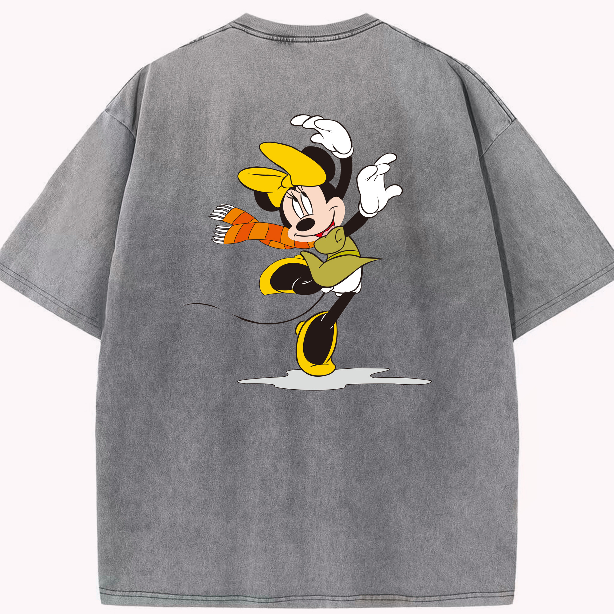 （画像用） ミッキーマウス Mickey Mouse 綿100% ヴィンテージ風 半袖Tシャツ（背面プリント）
