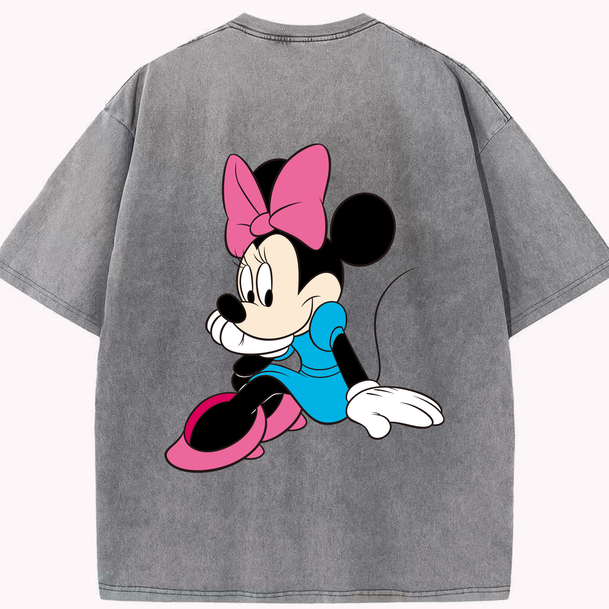 （画像用） ミッキーマウス Mickey Mouse 綿100% ヴィンテージ風 半袖Tシャツ（背面プリント）