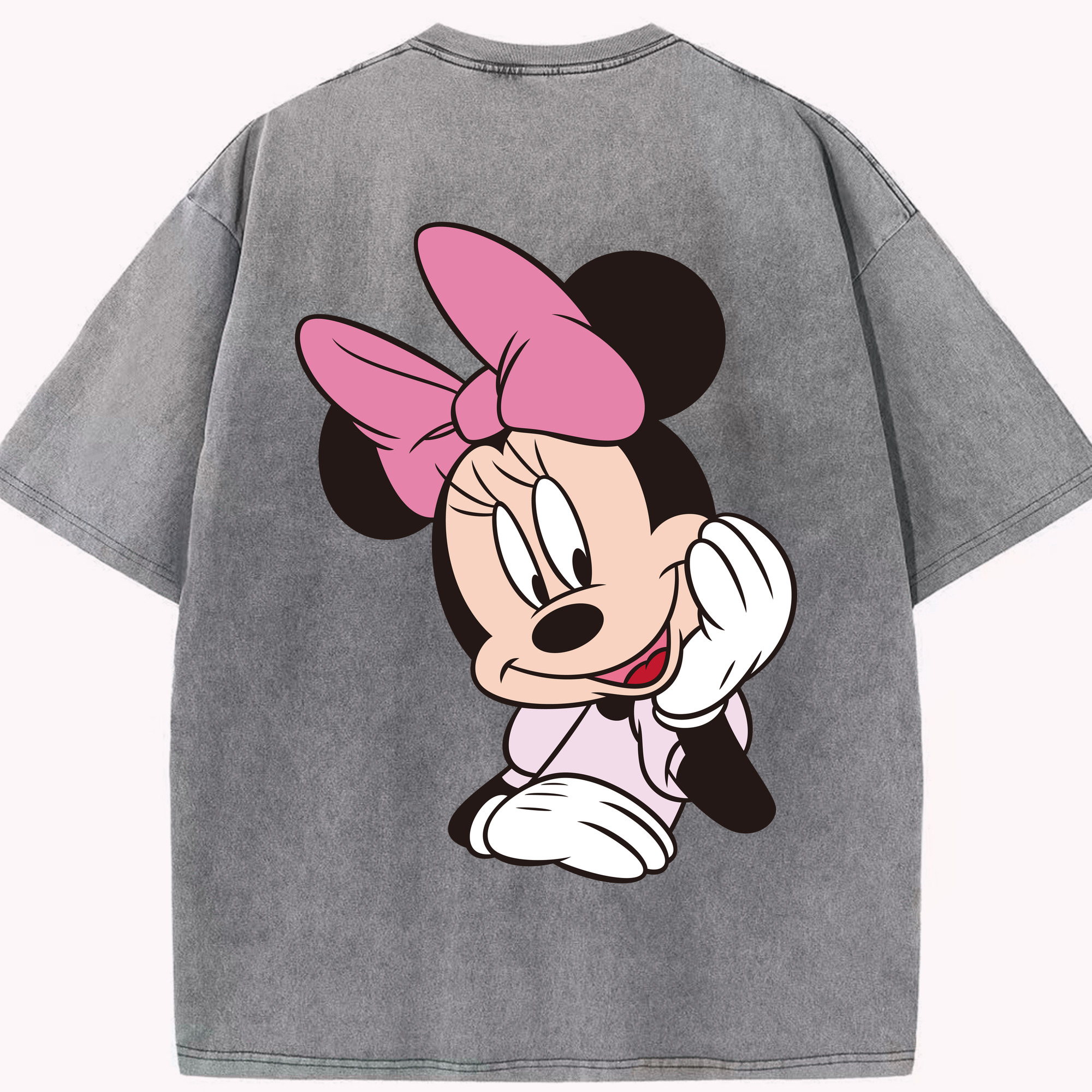 （画像用） ミッキーマウス Mickey Mouse 綿100% ヴィンテージ風 半袖Tシャツ（背面プリント）