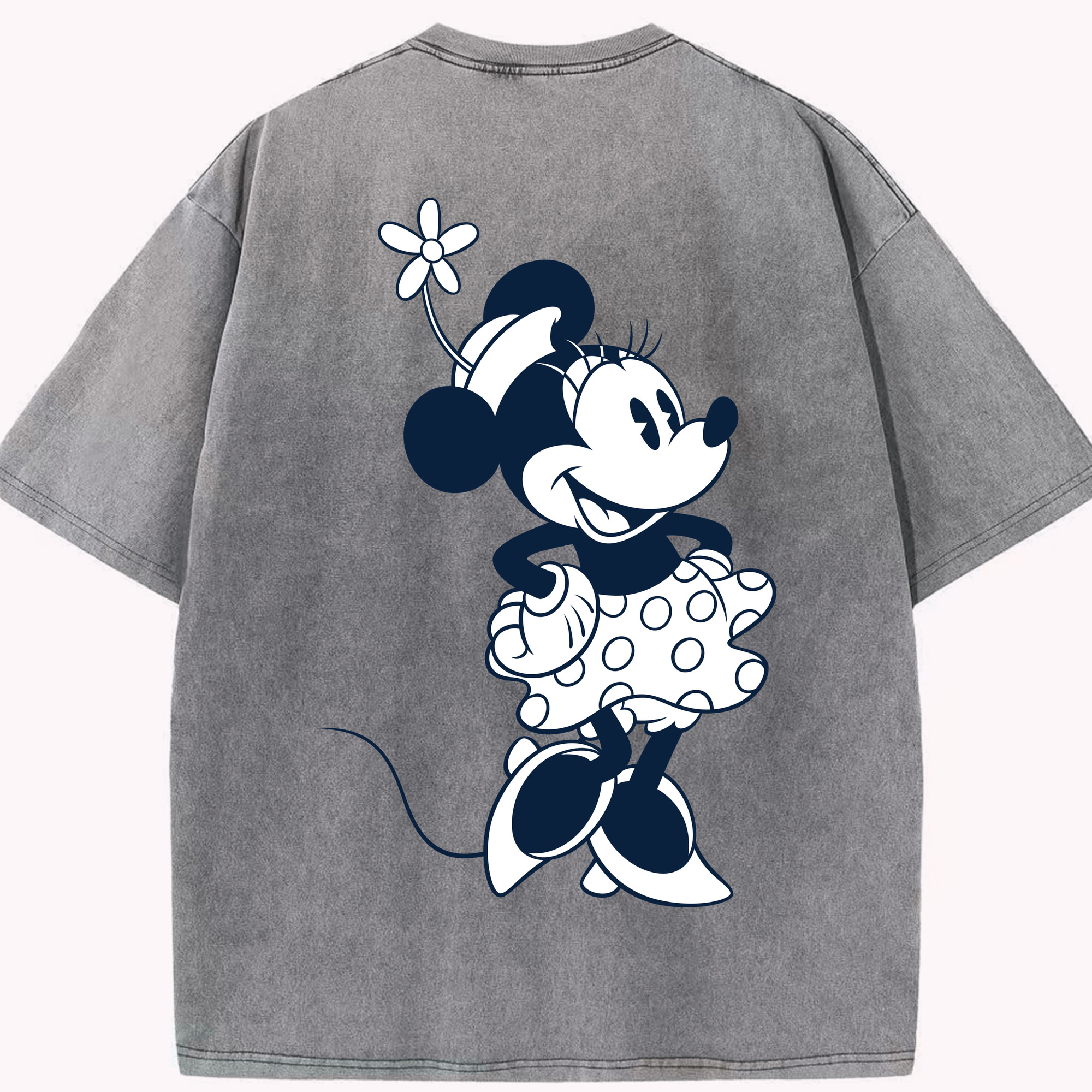 （画像用） ミッキーマウス Mickey Mouse 綿100% ヴィンテージ風 半袖Tシャツ（背面プリント）