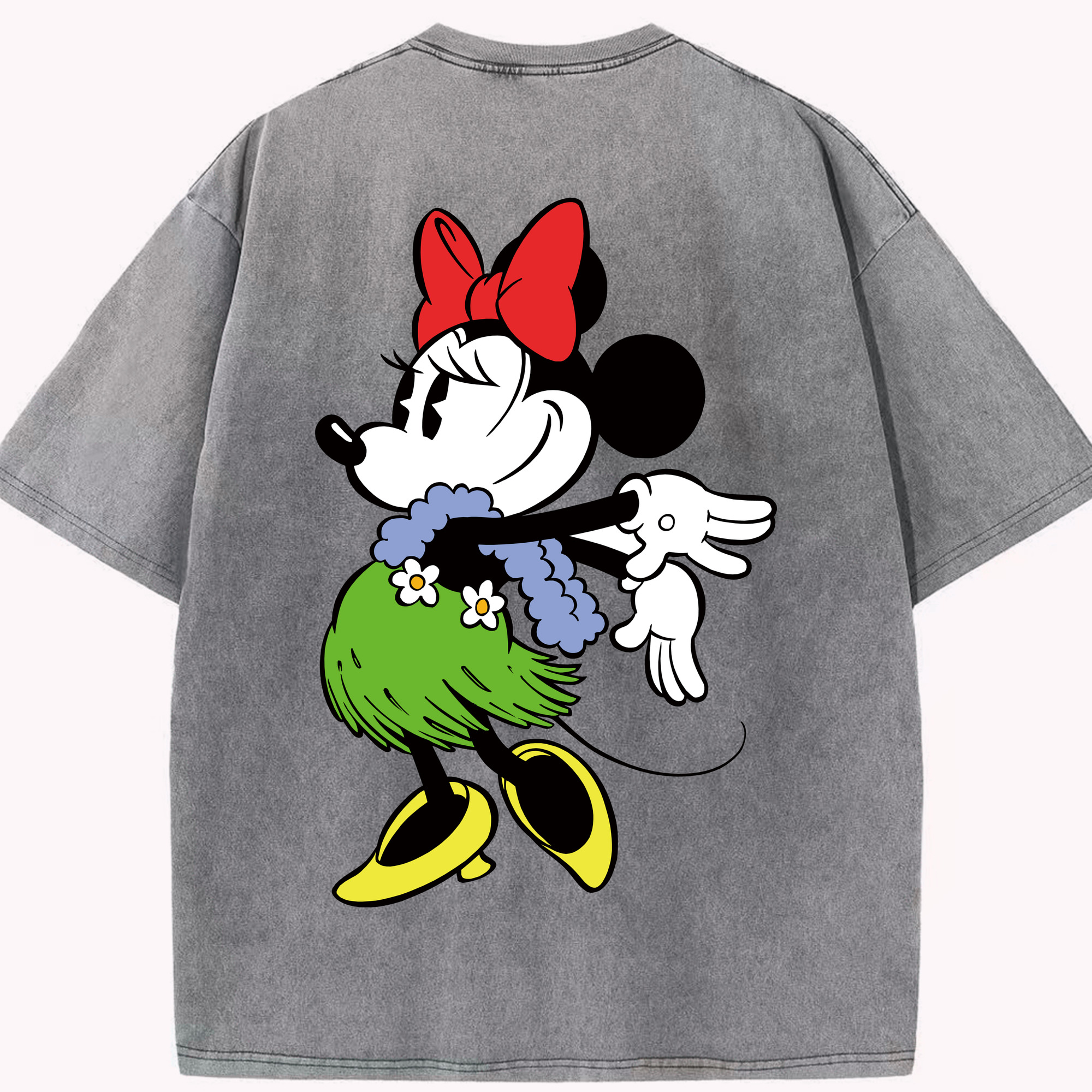 （画像用） ミッキーマウス Mickey Mouse 綿100% ヴィンテージ風 半袖Tシャツ（背面プリント）