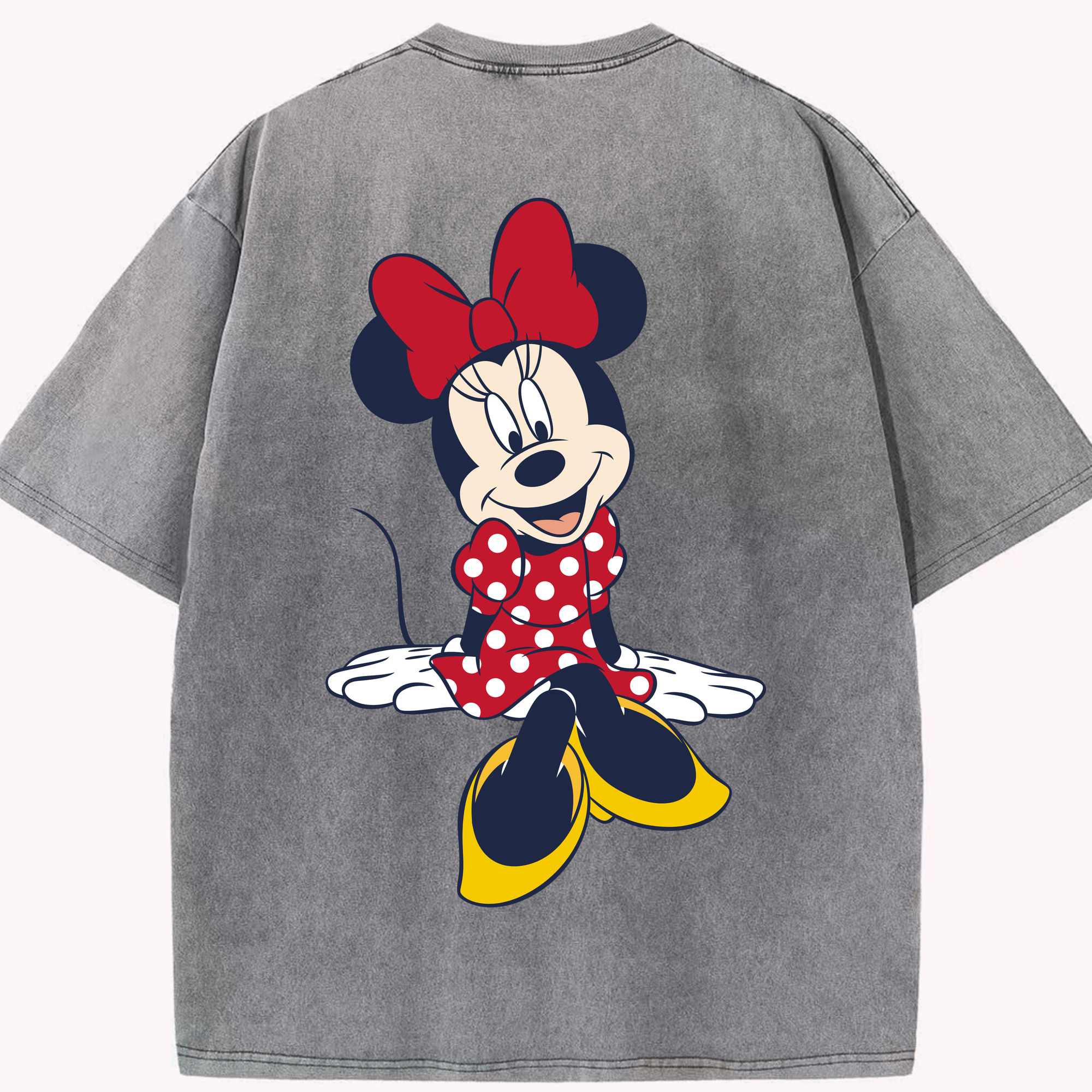 （画像用） ミッキーマウス Mickey Mouse 綿100% ヴィンテージ風 半袖Tシャツ（背面プリント）