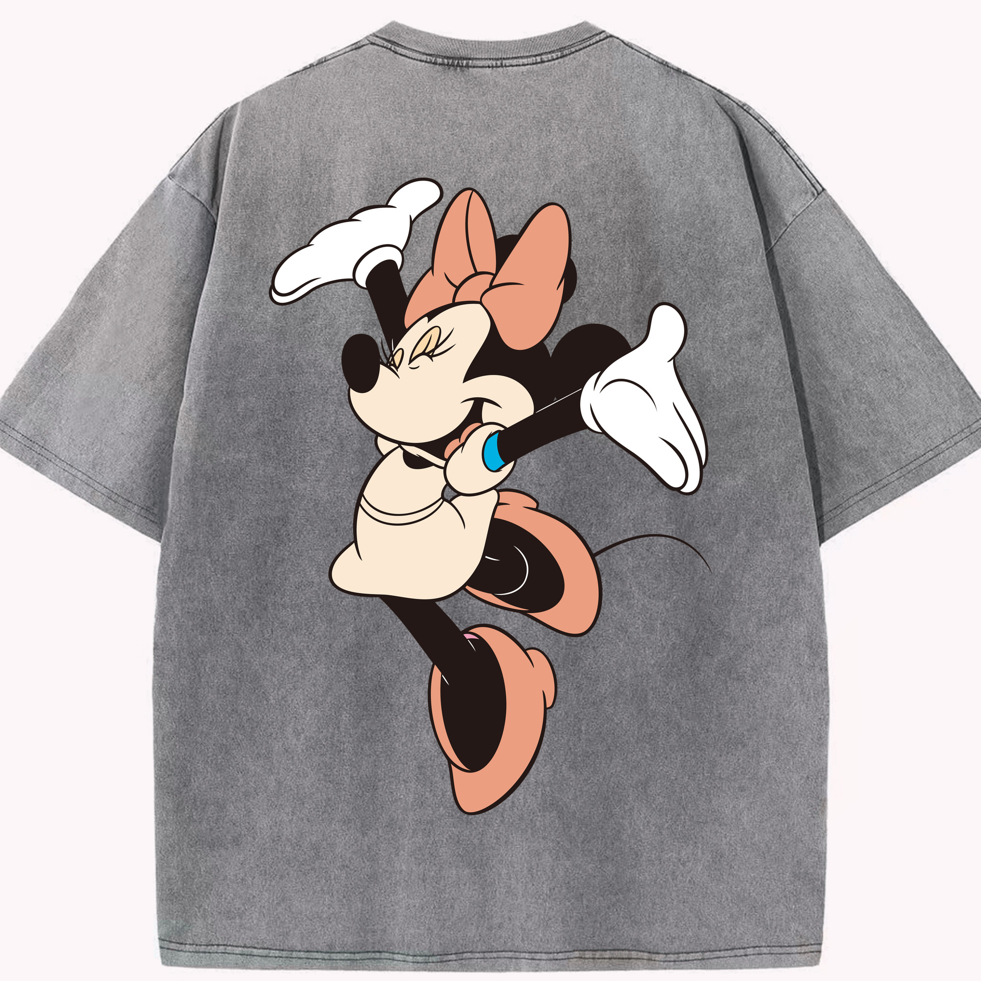 （画像用） ミッキーマウス Mickey Mouse 綿100% ヴィンテージ風 半袖Tシャツ（背面プリント）