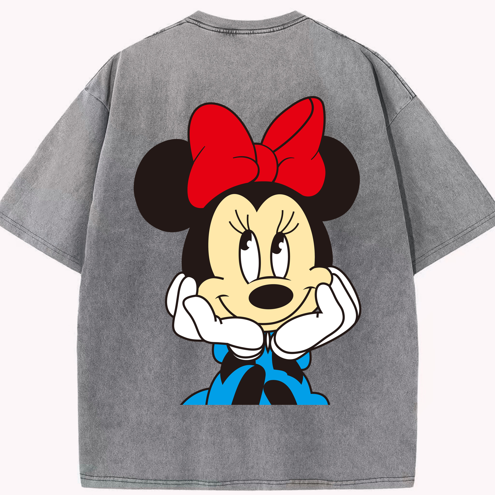 （画像用） ミッキーマウス Mickey Mouse 綿100% ヴィンテージ風 半袖Tシャツ（背面プリント）