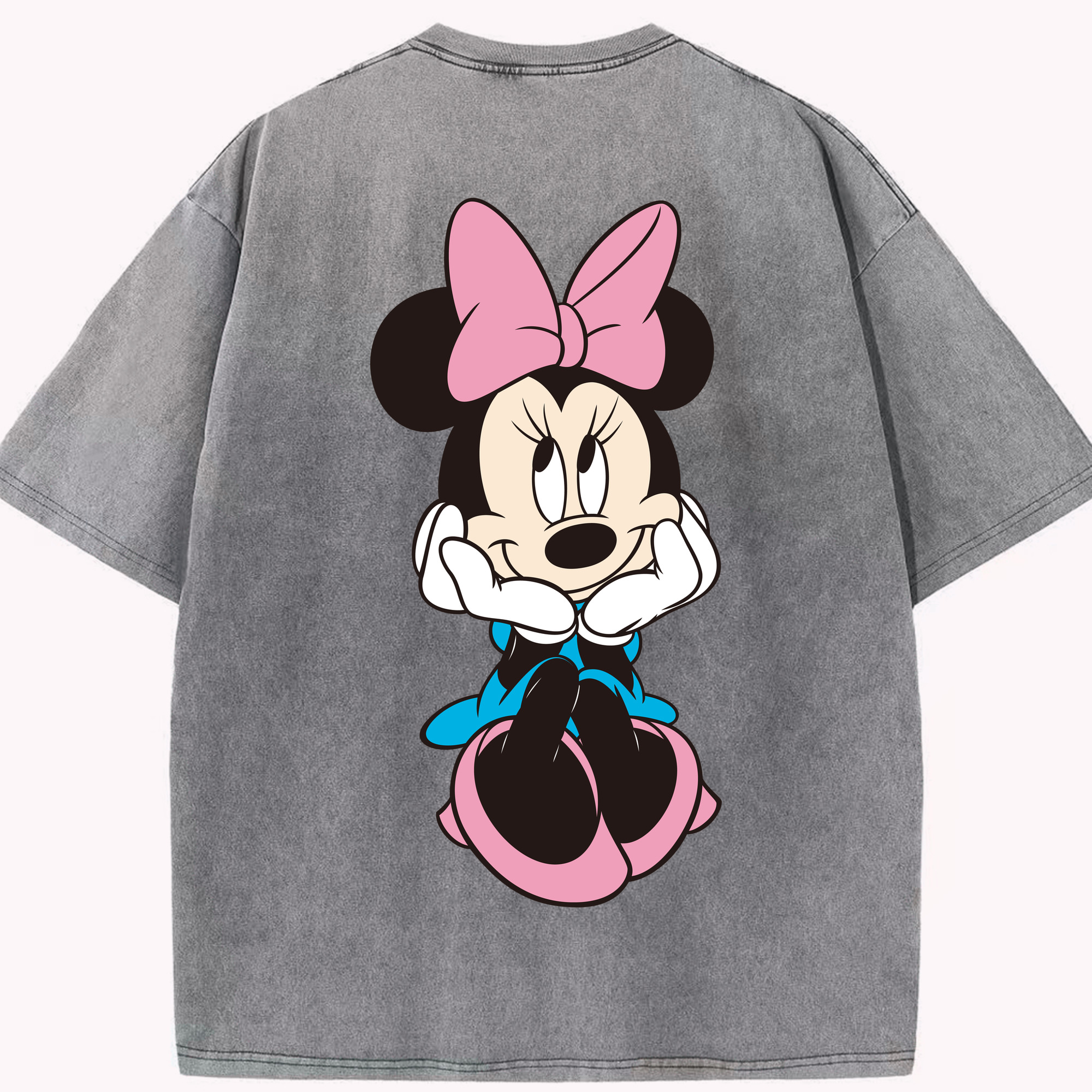 （画像用） ミッキーマウス Mickey Mouse 綿100% ヴィンテージ風 半袖Tシャツ（背面プリント）