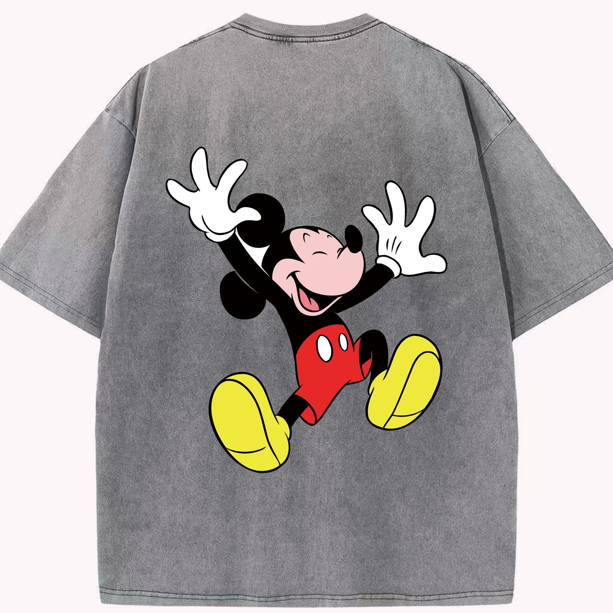 （画像用） ミッキーマウス Mickey Mouse 綿100% ヴィンテージ風 半袖Tシャツ（背面プリント）