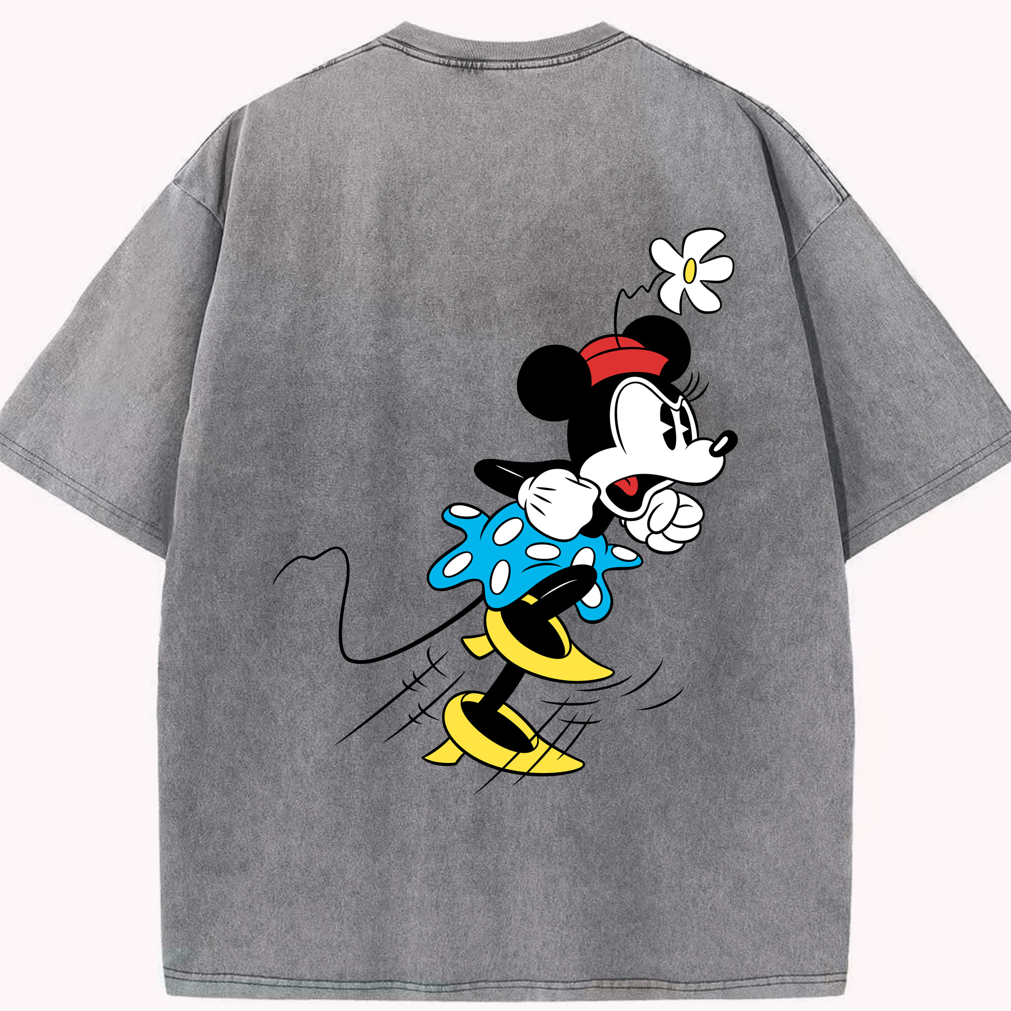 （画像用） ミッキーマウス Mickey Mouse 綿100% ヴィンテージ風 半袖Tシャツ（背面プリント）