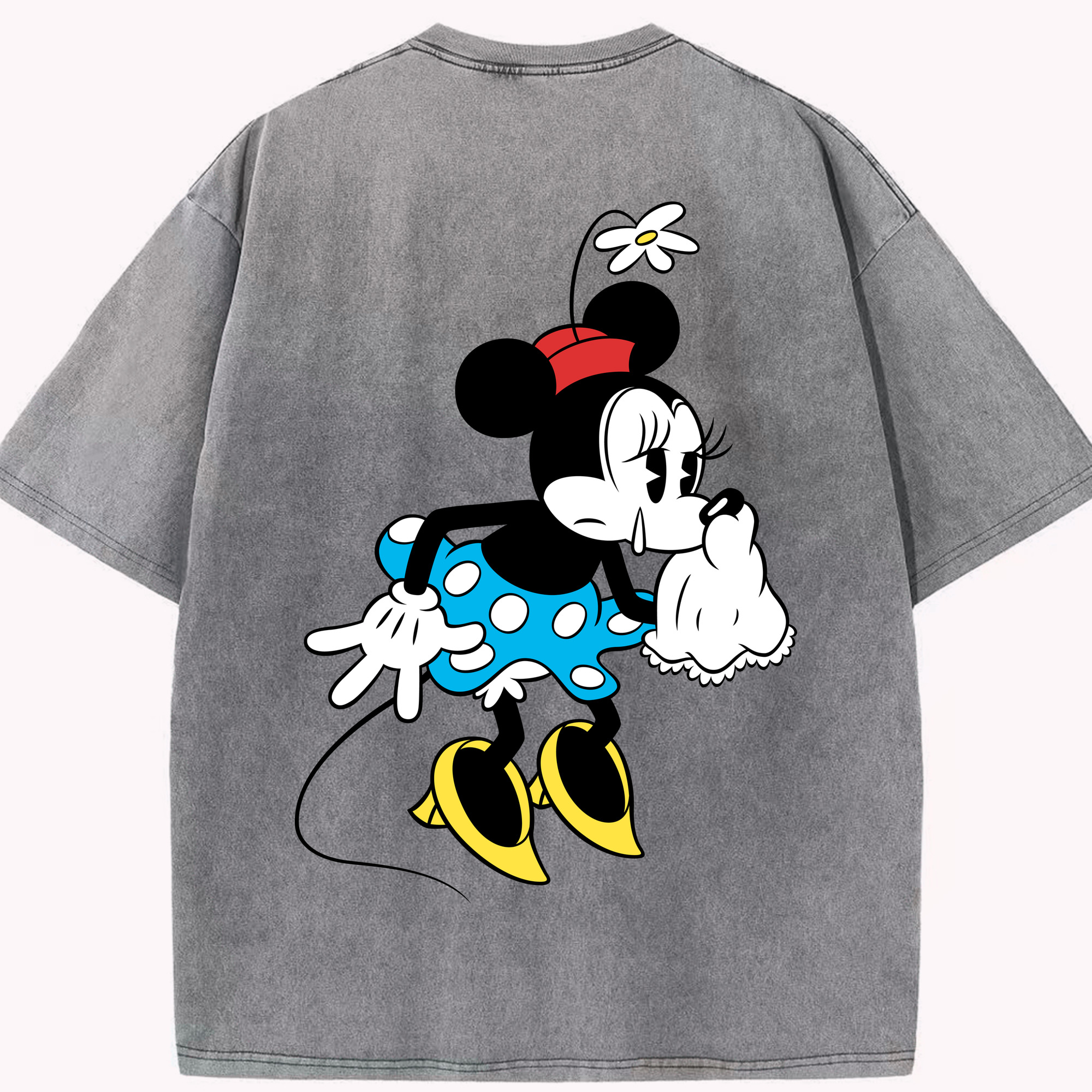 （画像用） ミッキーマウス Mickey Mouse 綿100% ヴィンテージ風 半袖Tシャツ（背面プリント）