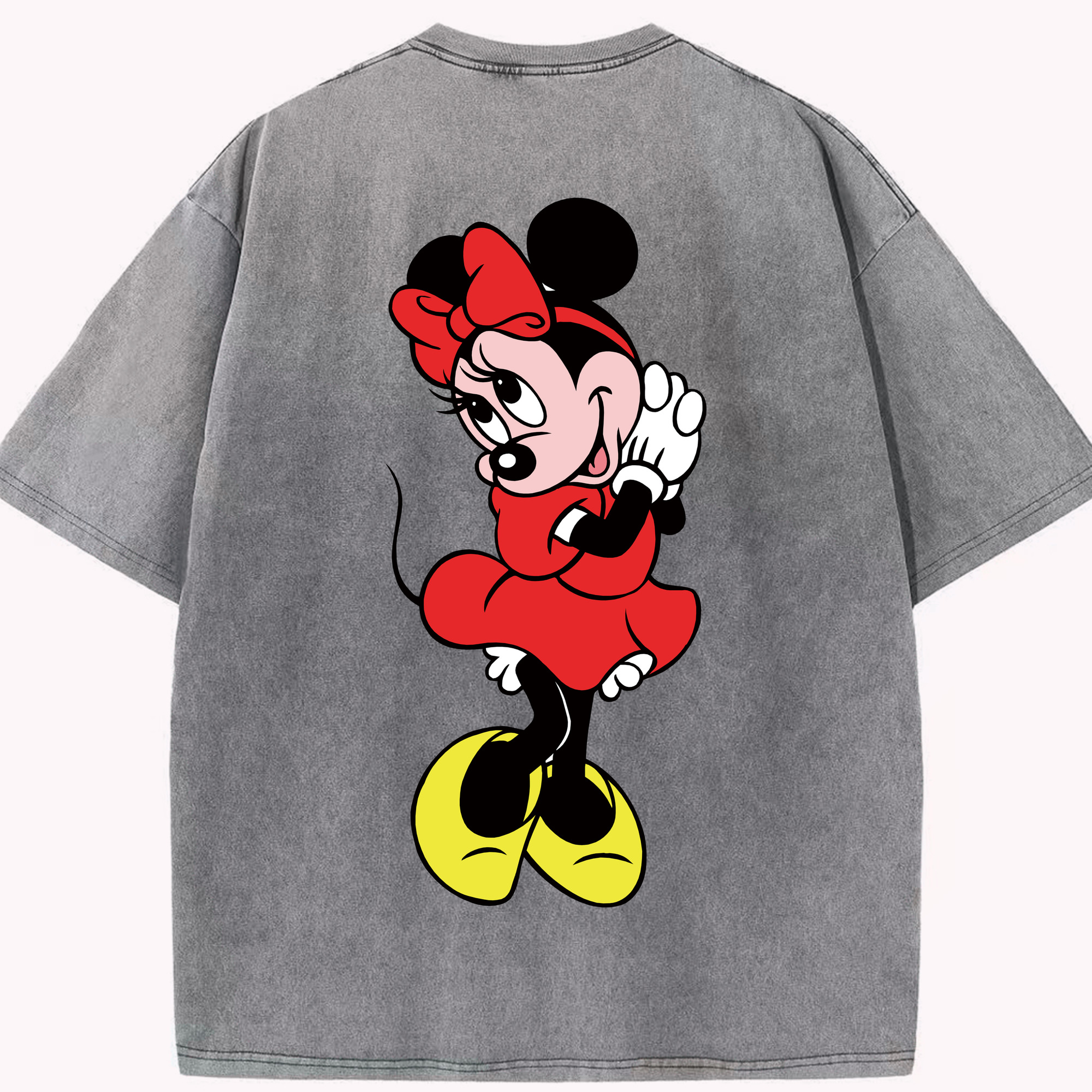 （画像用） ミッキーマウス Mickey Mouse 綿100% ヴィンテージ風 半袖Tシャツ（背面プリント）