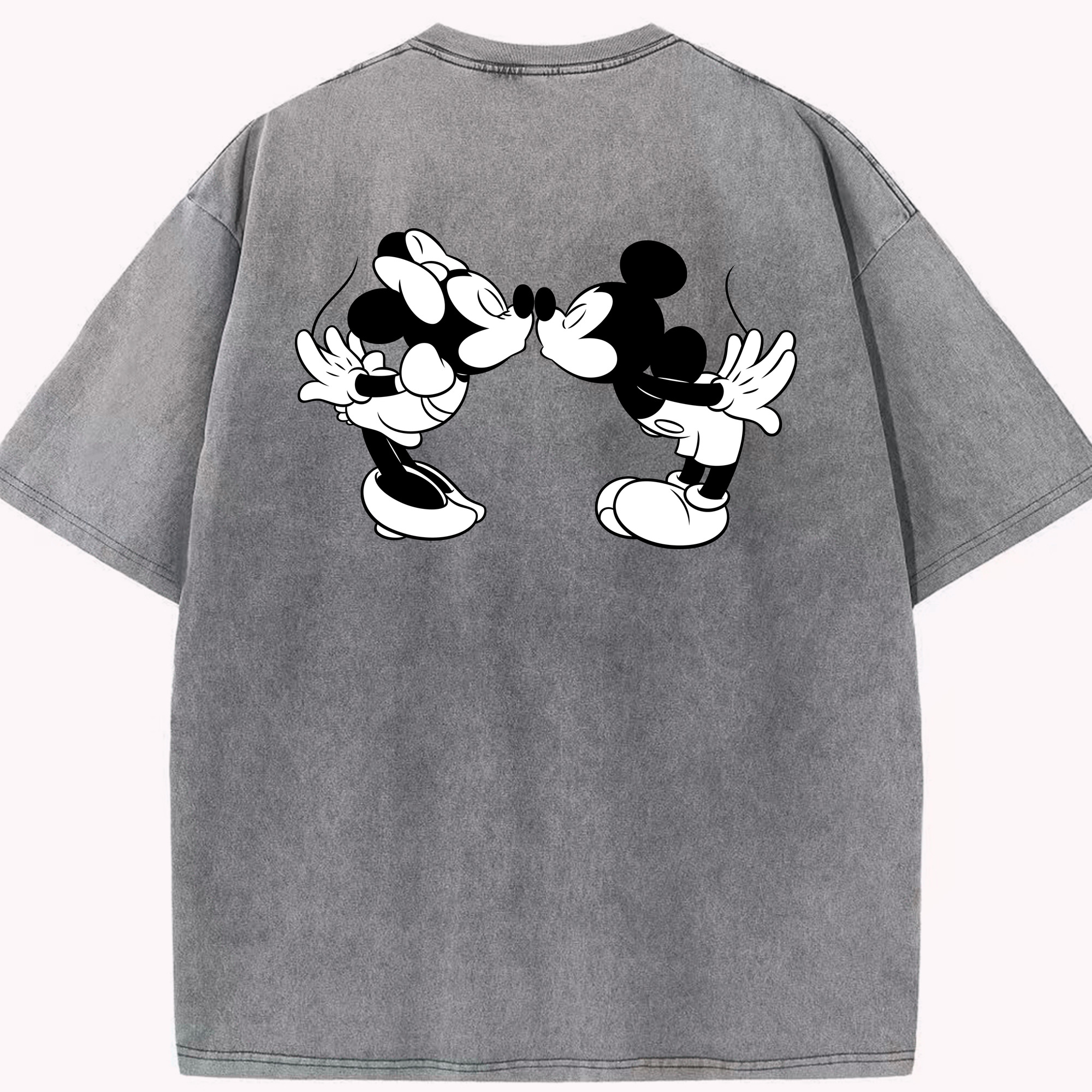 （画像用） ミッキーマウス Mickey Mouse 綿100% ヴィンテージ風 半袖Tシャツ（背面プリント）