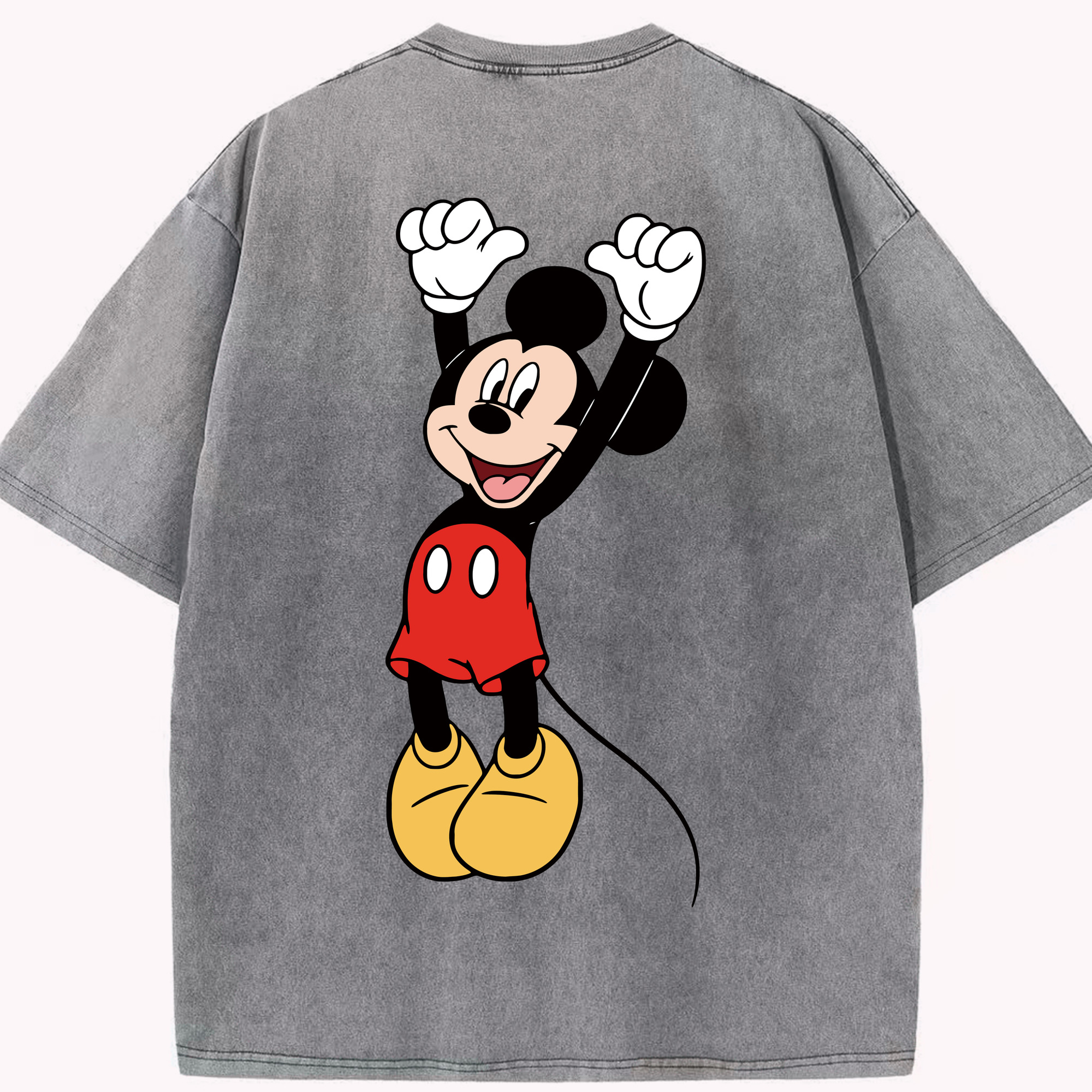 （画像用） ミッキーマウス Mickey Mouse 綿100% ヴィンテージ風 半袖Tシャツ（背面プリント）